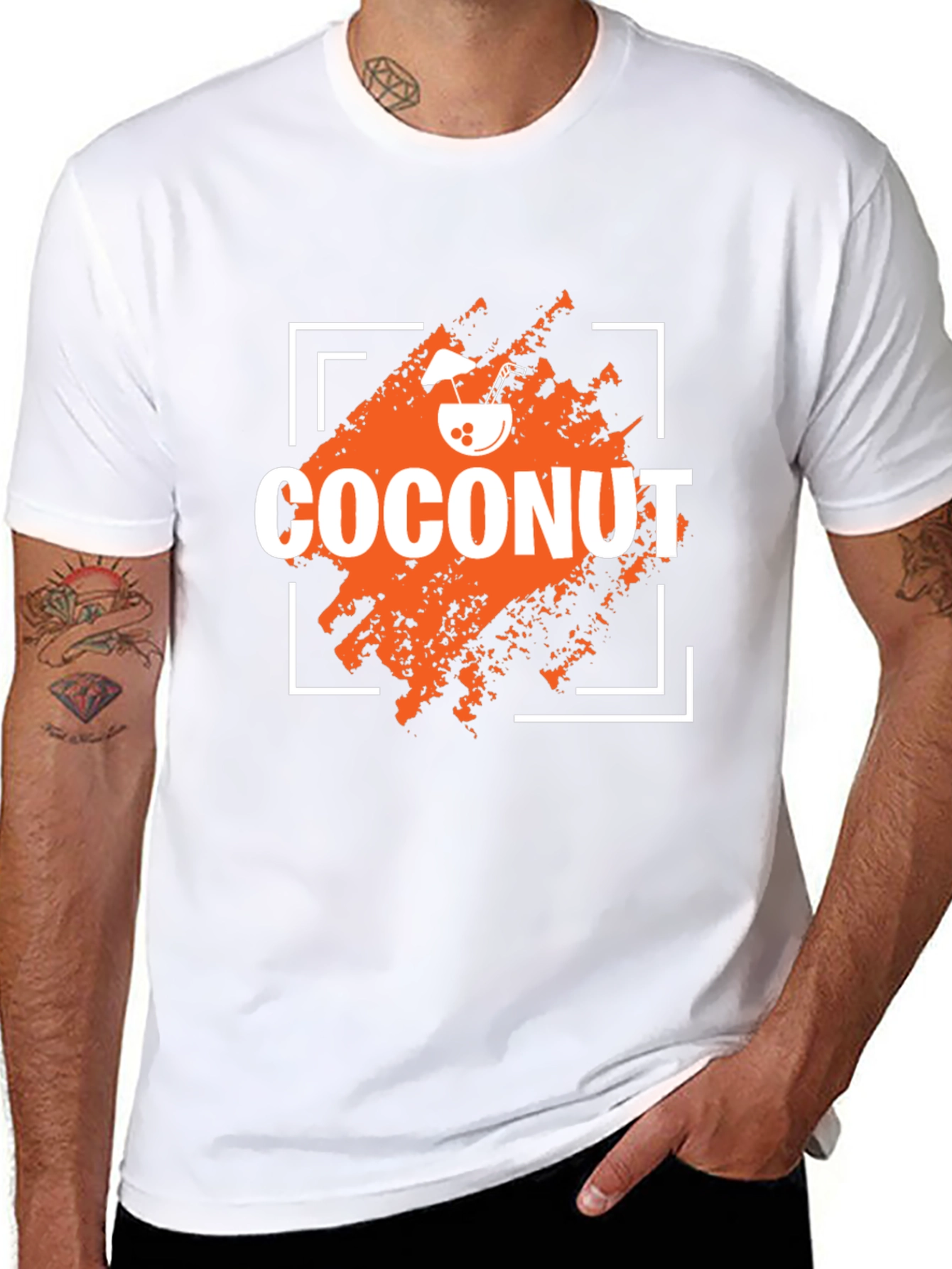 Black Coconut Graphic Print Crew Neck T-Shirt view 8
