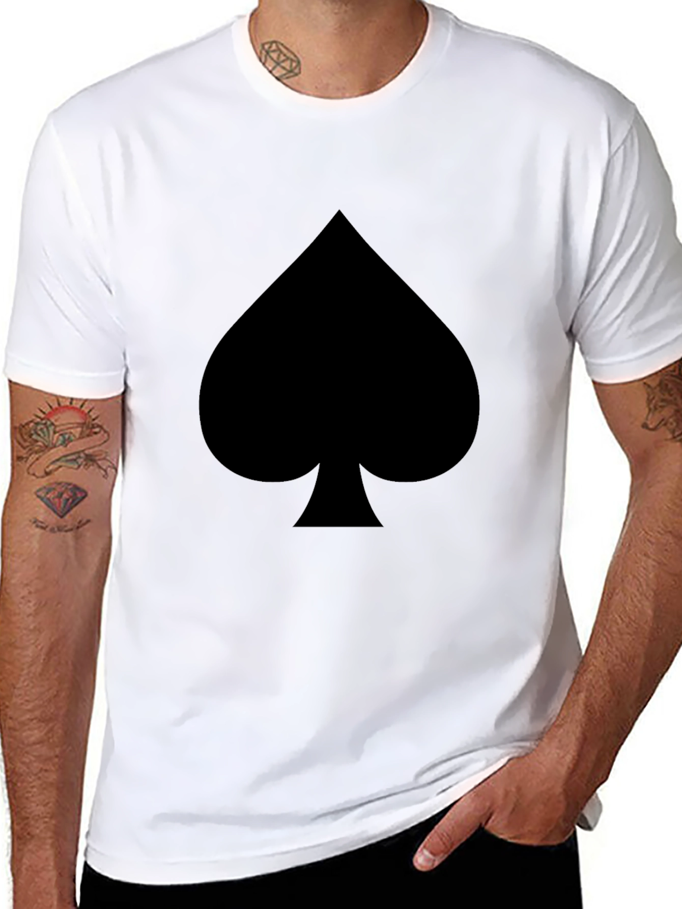 Black Spade Graphic Black T-Shirt view 8