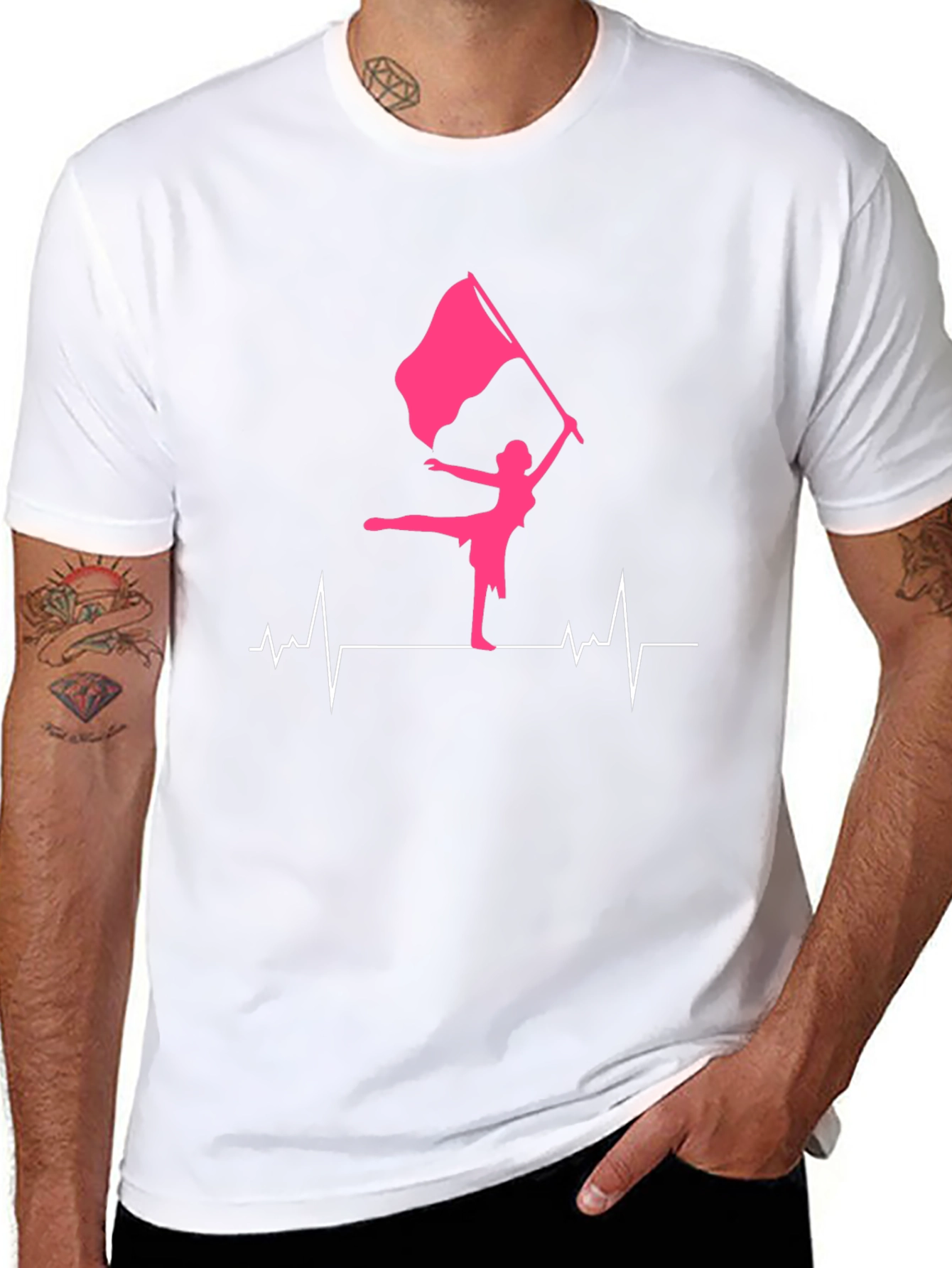 Black Color Guard Heartbeat T-Shirt view 8