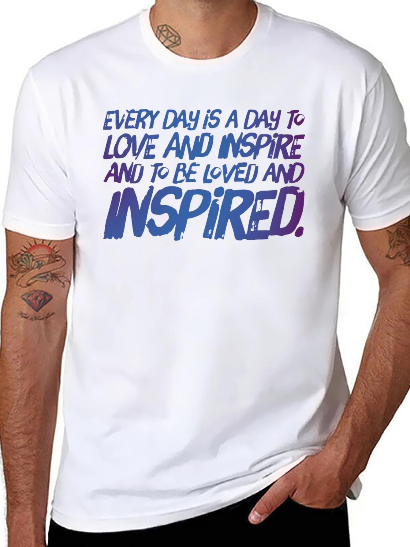 Black Inspirational T-Shirt: Love & Inspire Every Day view 8