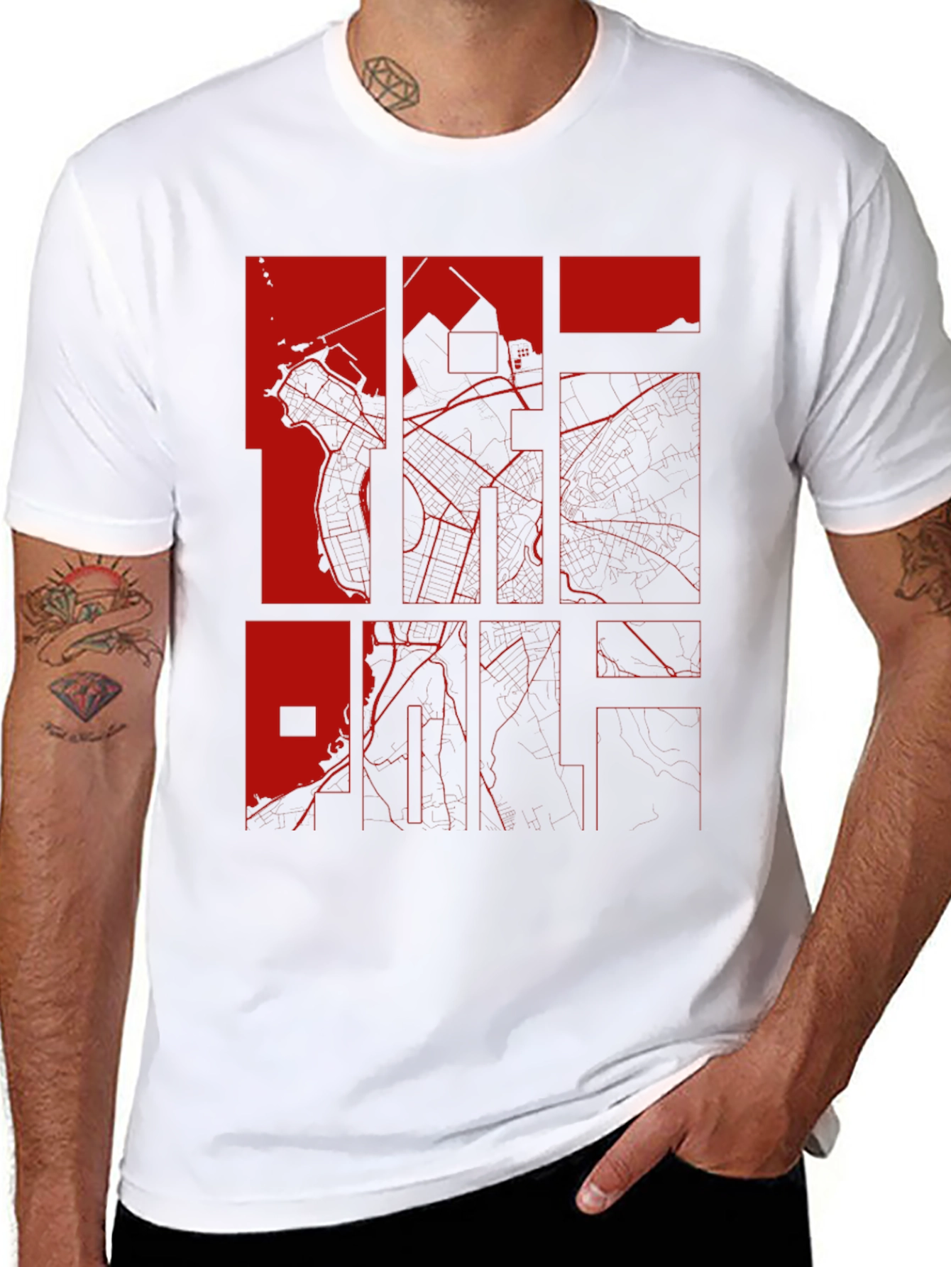 Black Abstract Graphic Print Black T-Shirt view 8