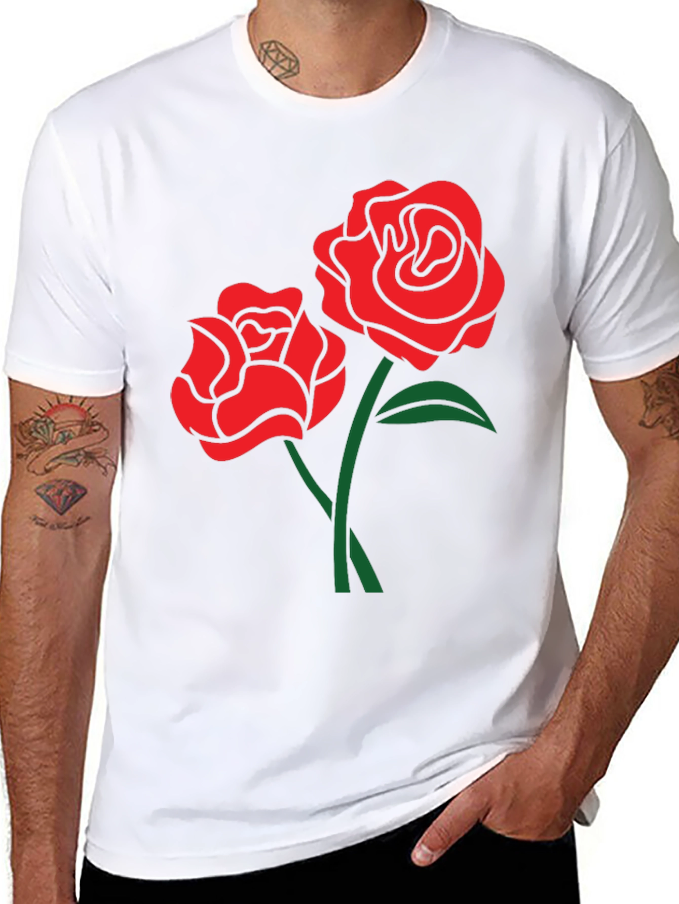 Black Rose Graphic Tee - Black Casual Shirt view 8