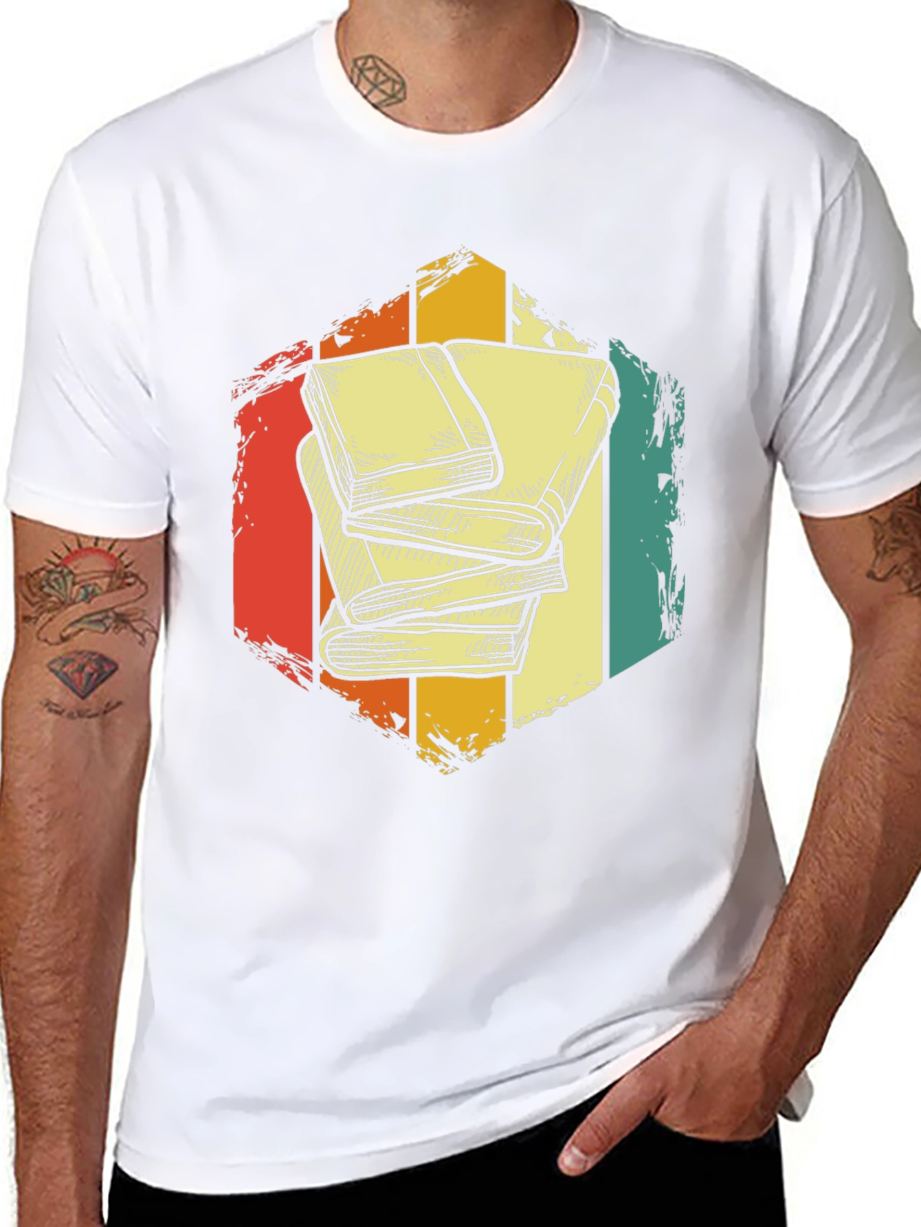 Black Vintage Books T-Shirt - Reader Apparel view 8