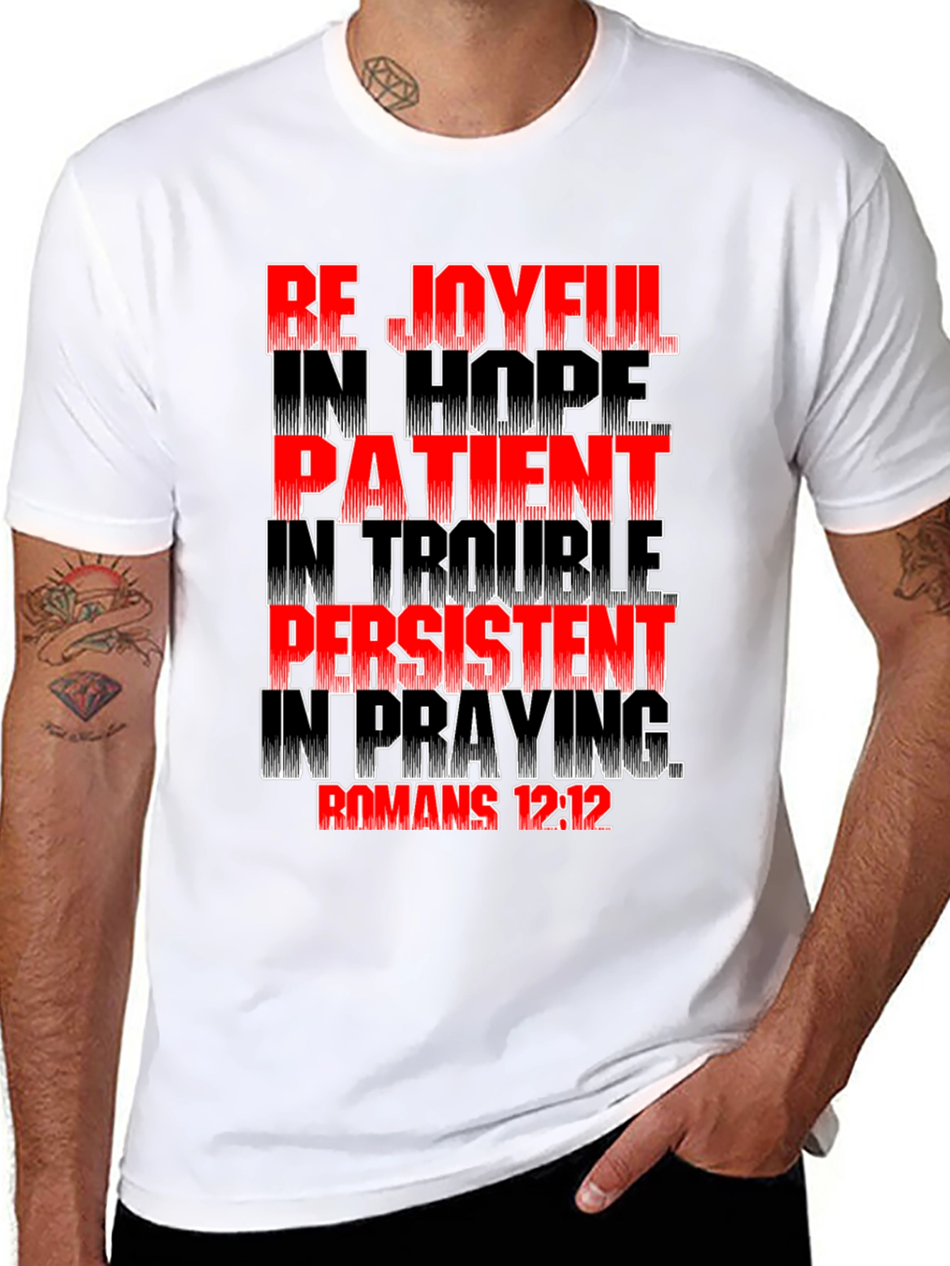 Black Be Joyful in Hope Graphic T-Shirt view 8
