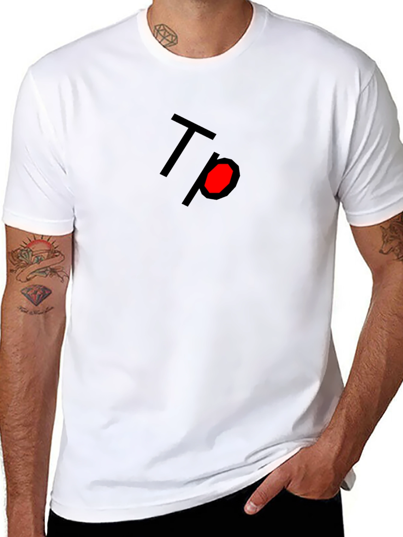 Black Bold Graphic Tee - T with Red Dot view 8