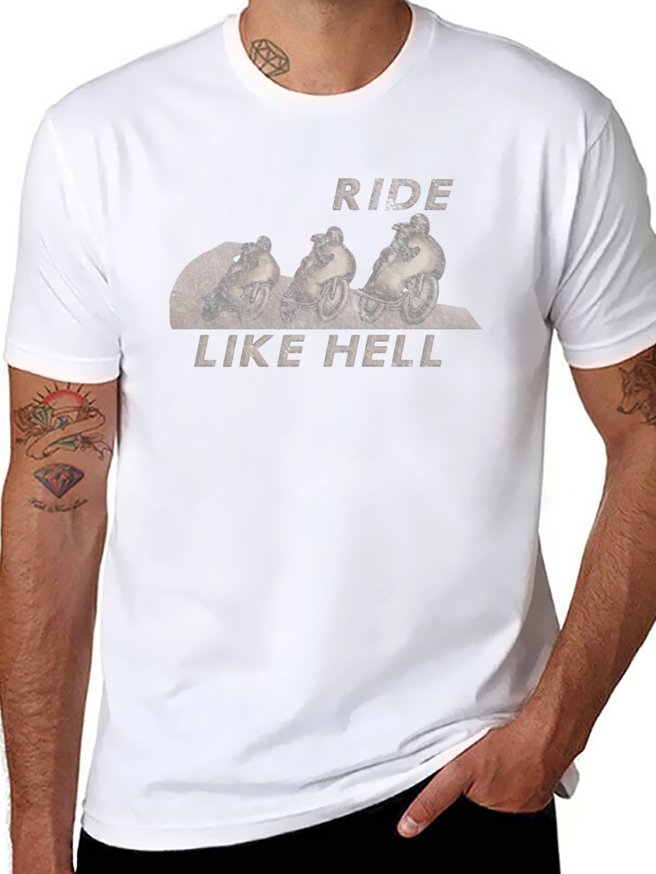 Black Ride Like Hell Graphic Tee - Men's Black T-Shirt view 8