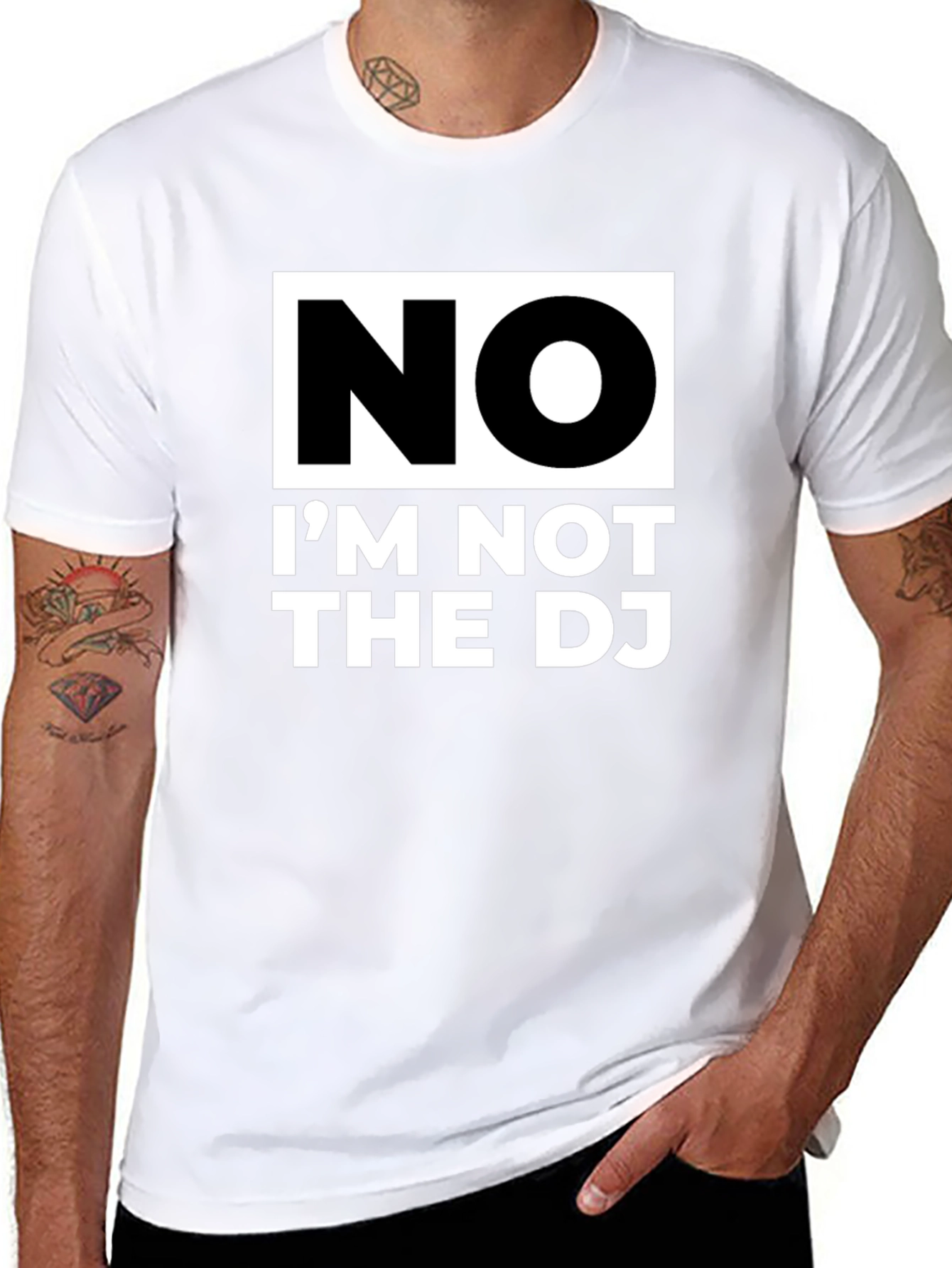Black Funny "No, I'm Not The DJ" Graphic Tee view 8