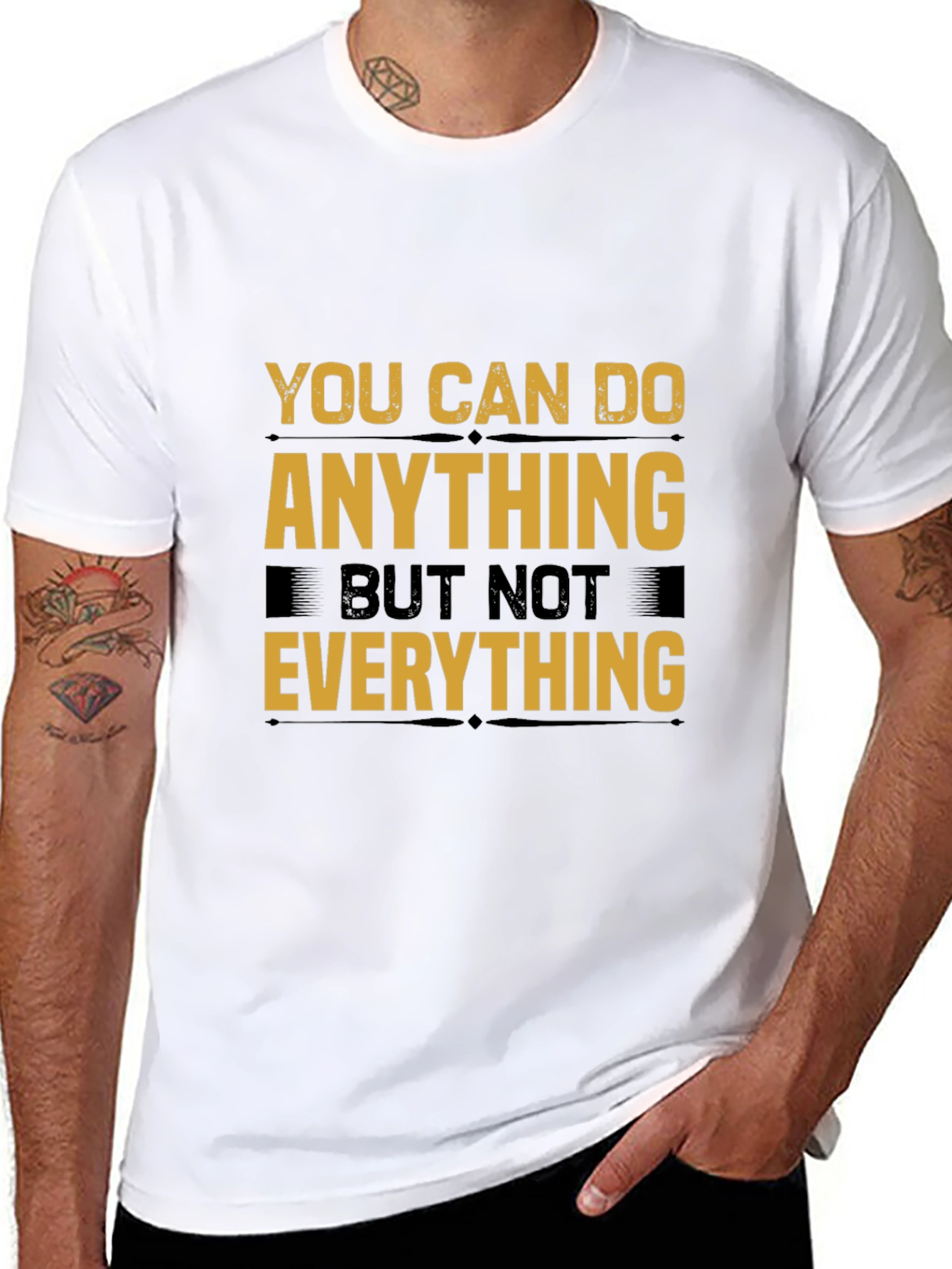 Black Motivational T-Shirt: You Can Do Anything Tee view 8