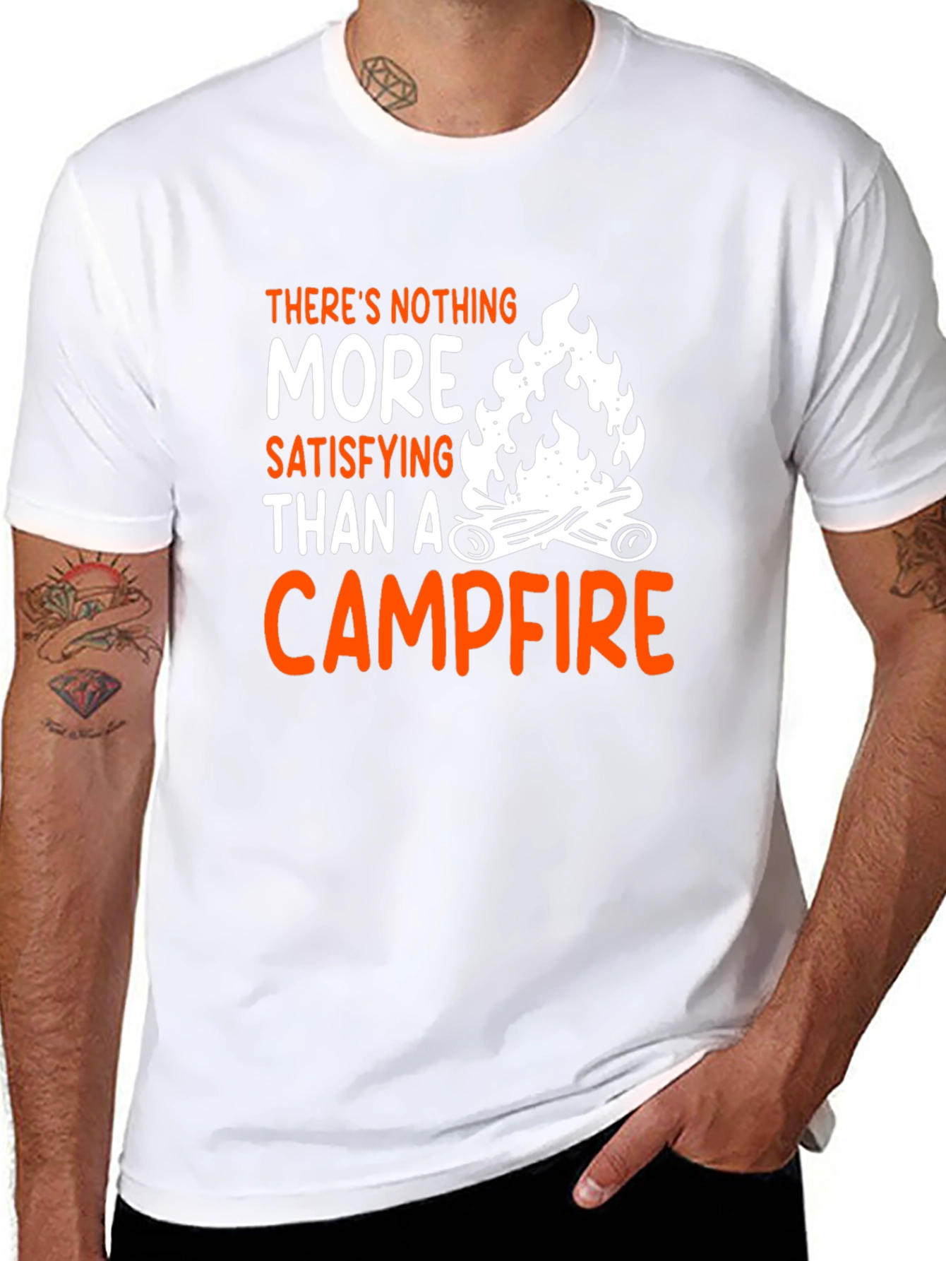Black Campfire T-Shirt - Satisfying Camping Tee view 8