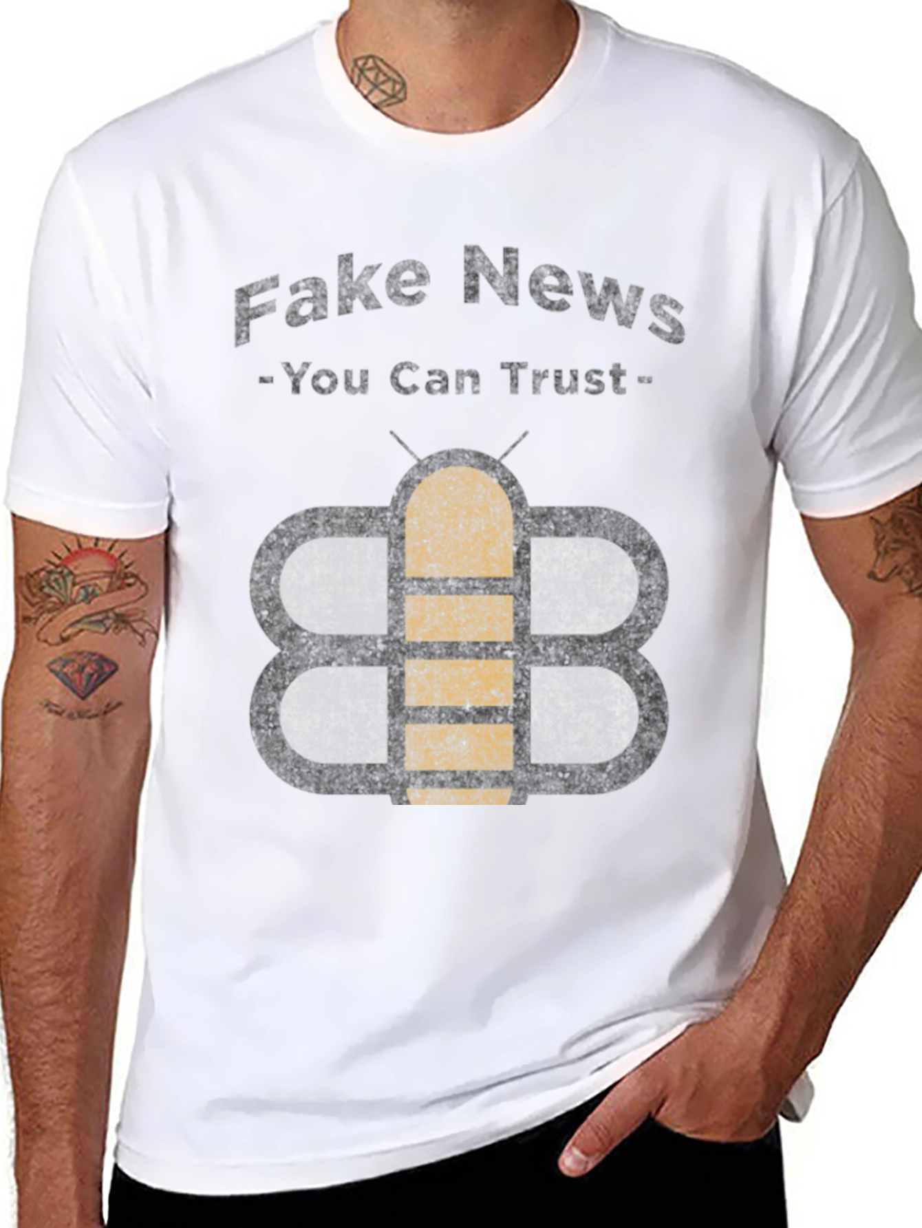 Black Fake News You Can Trust Humor Graphic Tee view 8