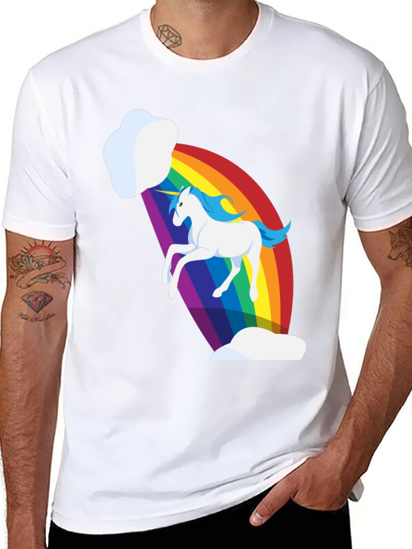 Black Unicorn Rainbow T-Shirt - Magical & Fun! view 8