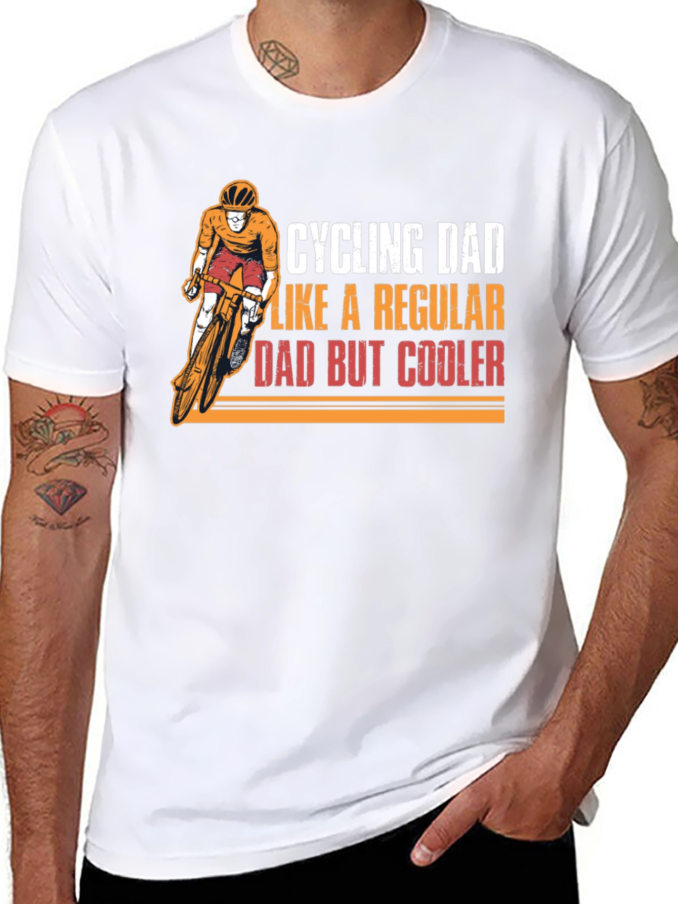 Black Cycling Dad T-Shirt - Cool Dad Edition view 8