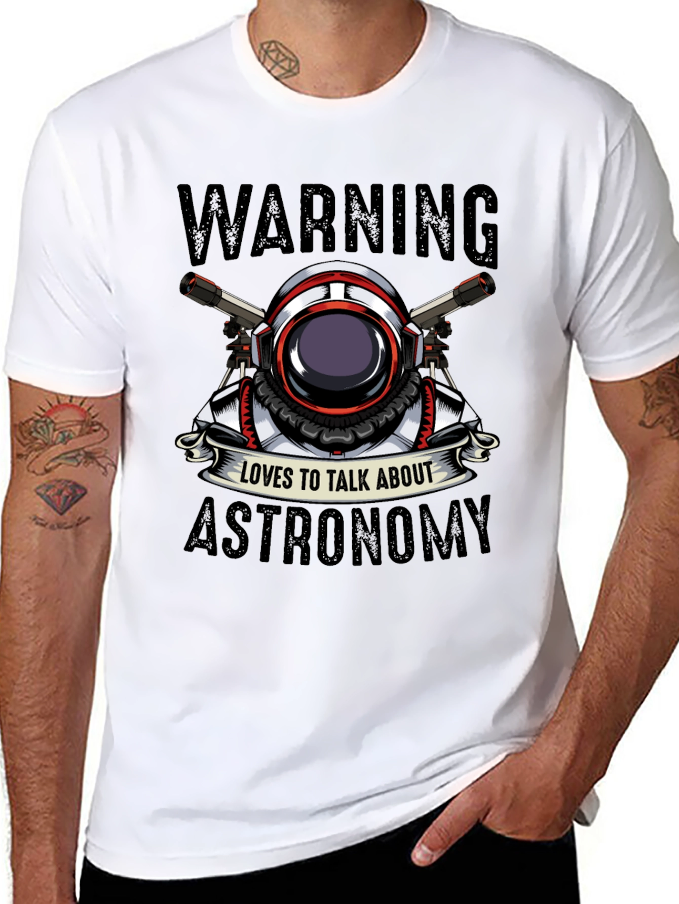 Black Warning Astronomy T-Shirt view 8