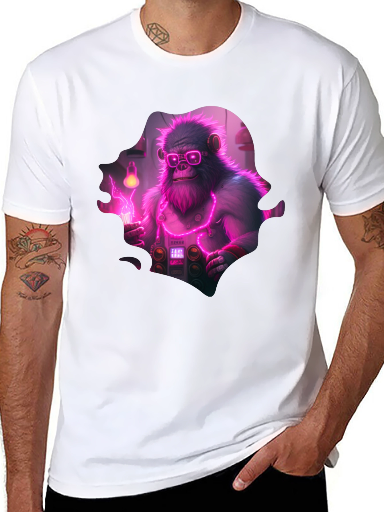 Black Monkey Scientist Graphic Tee view 8