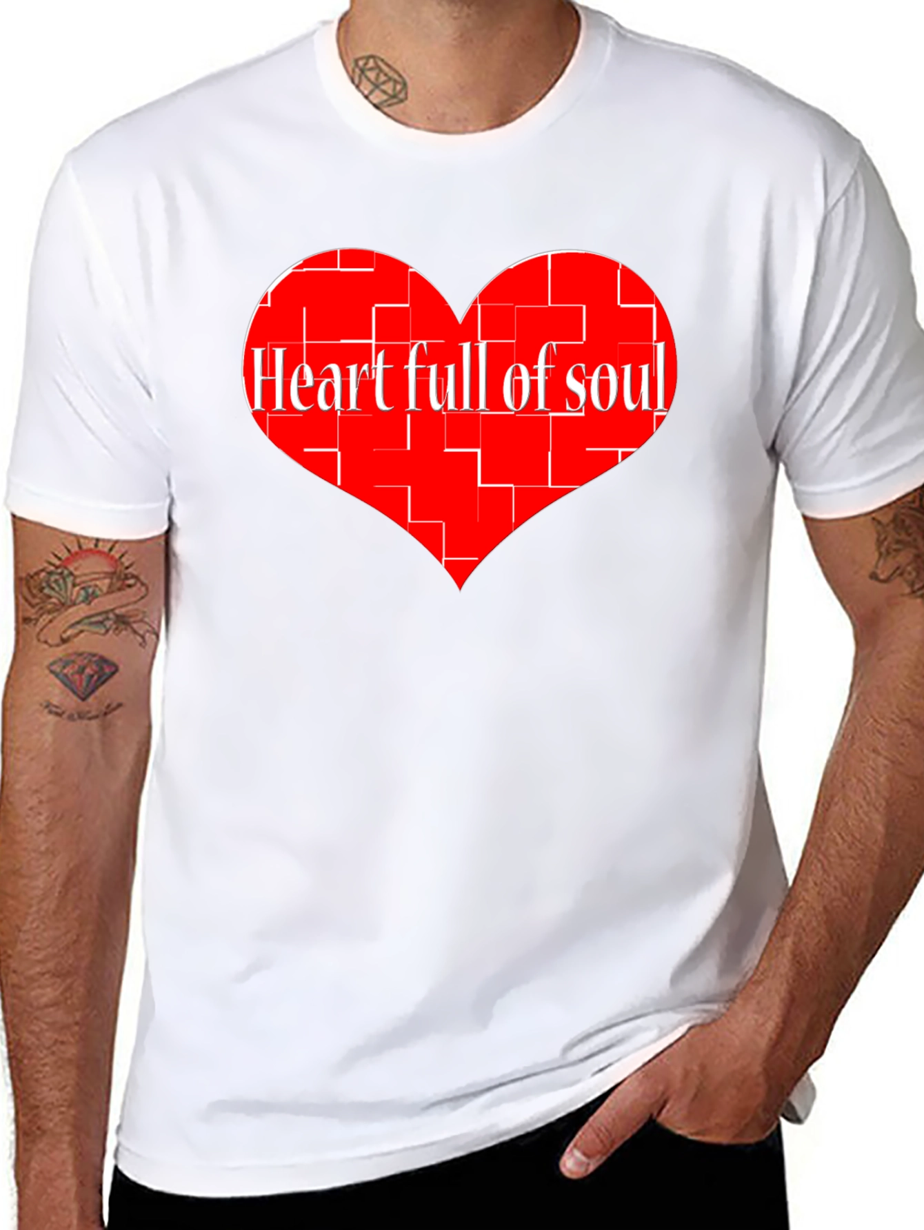 Black Heart Full of Soul Graphic Tee - Black Cotton T-Shirt view 8