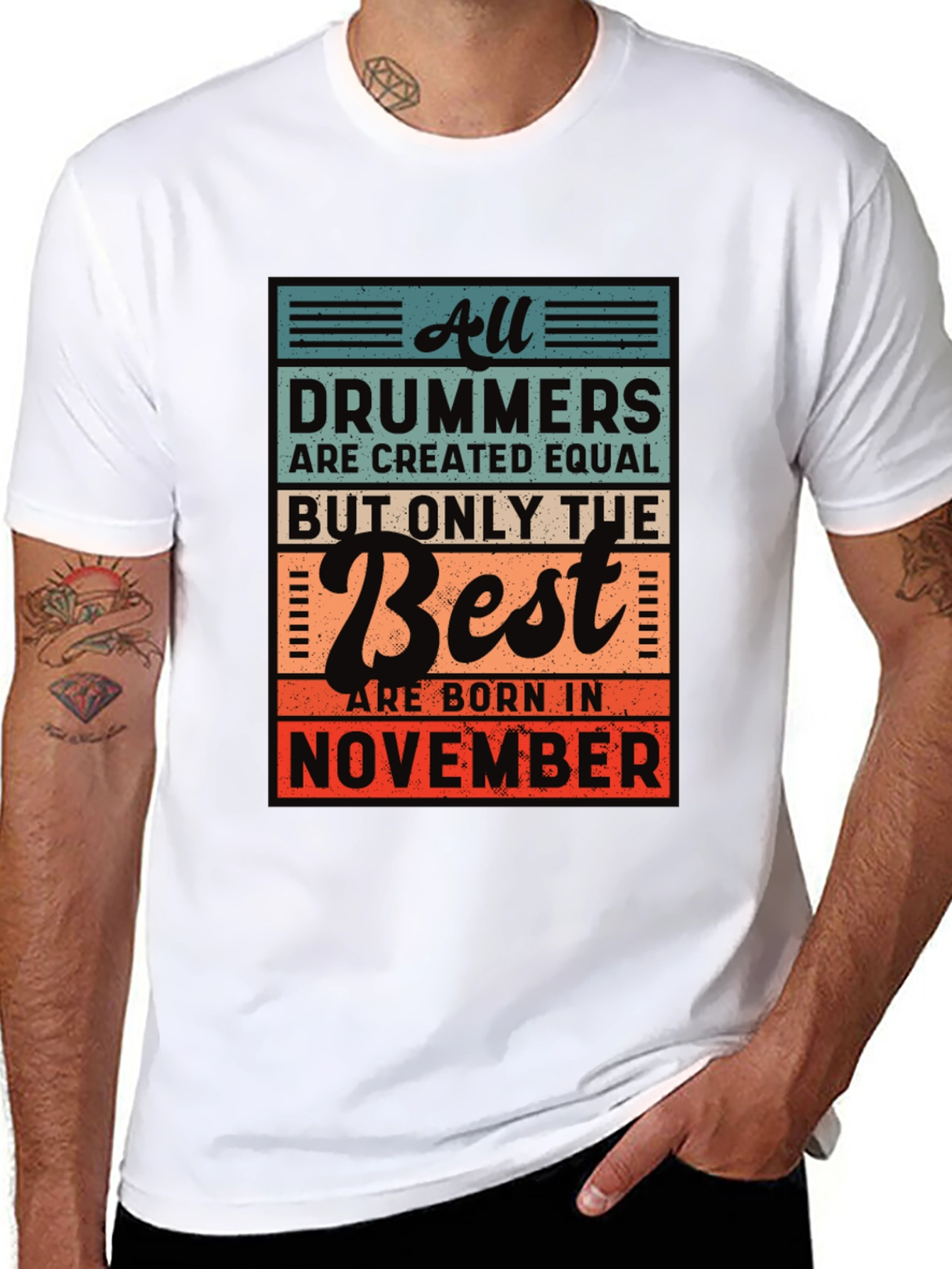 Black Drummers Born in November T-Shirt view 8