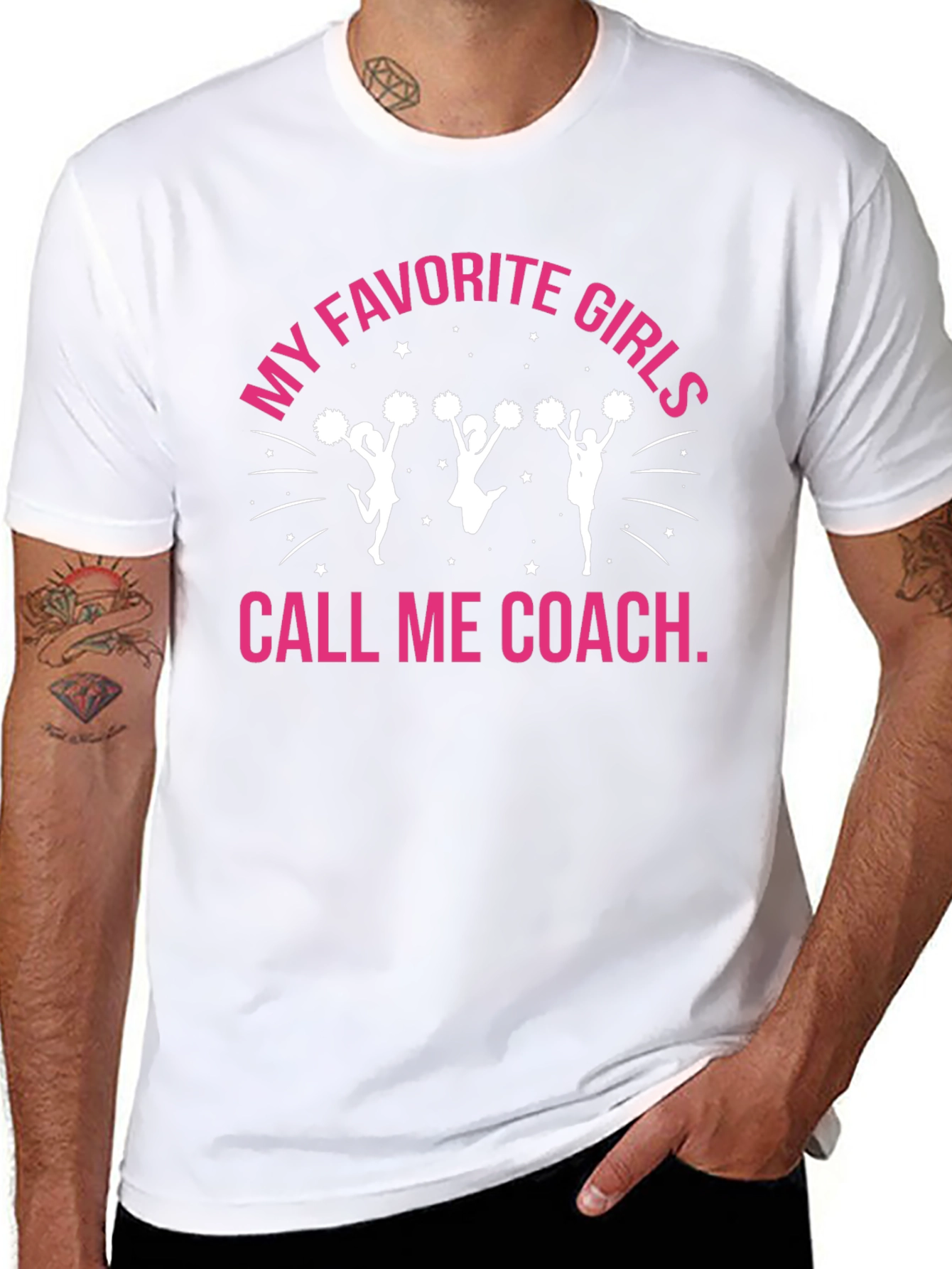 My Favorite Girls Call Me Coach Cheerleading T-Shirt - 8
