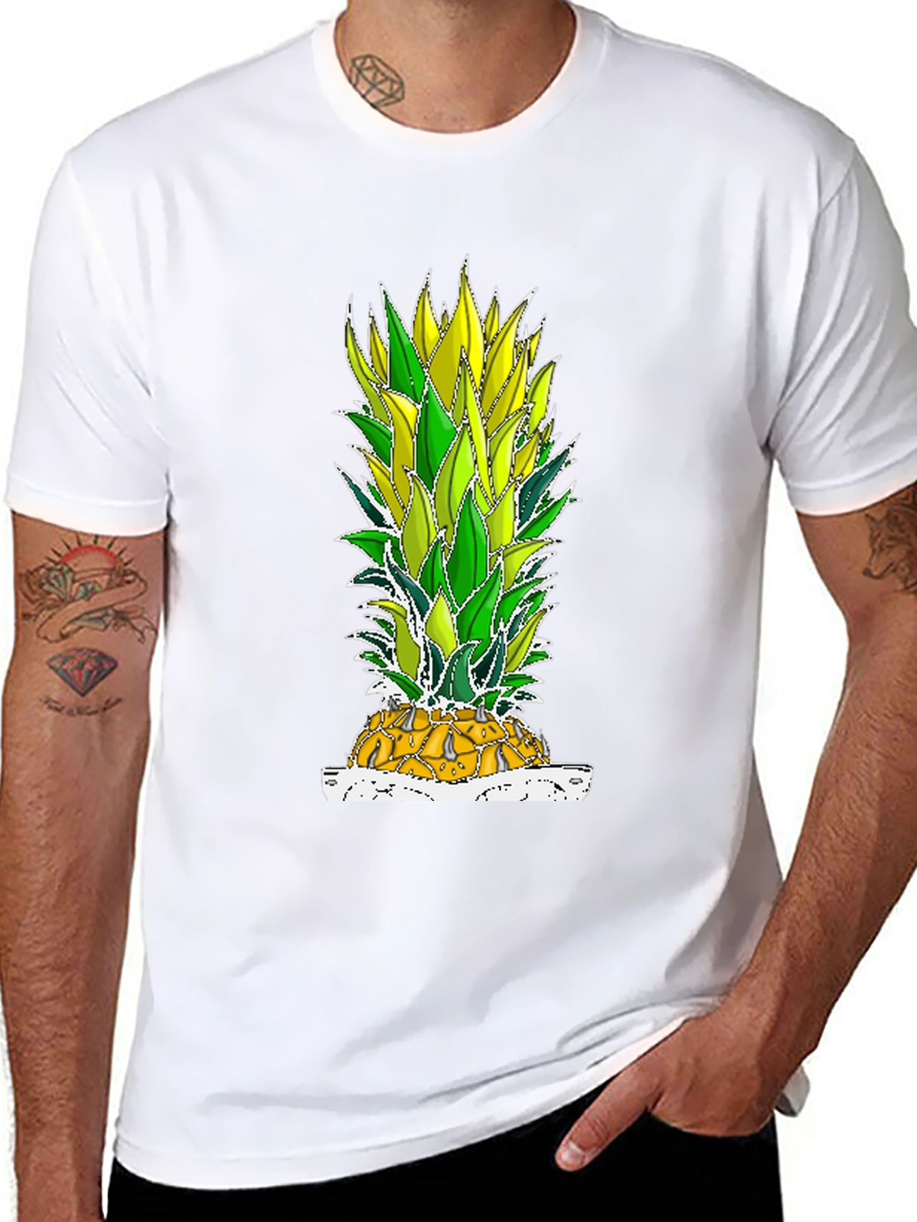 Black Pineapple Graphic Tee - Tropical Fruit T-Shirt view 8