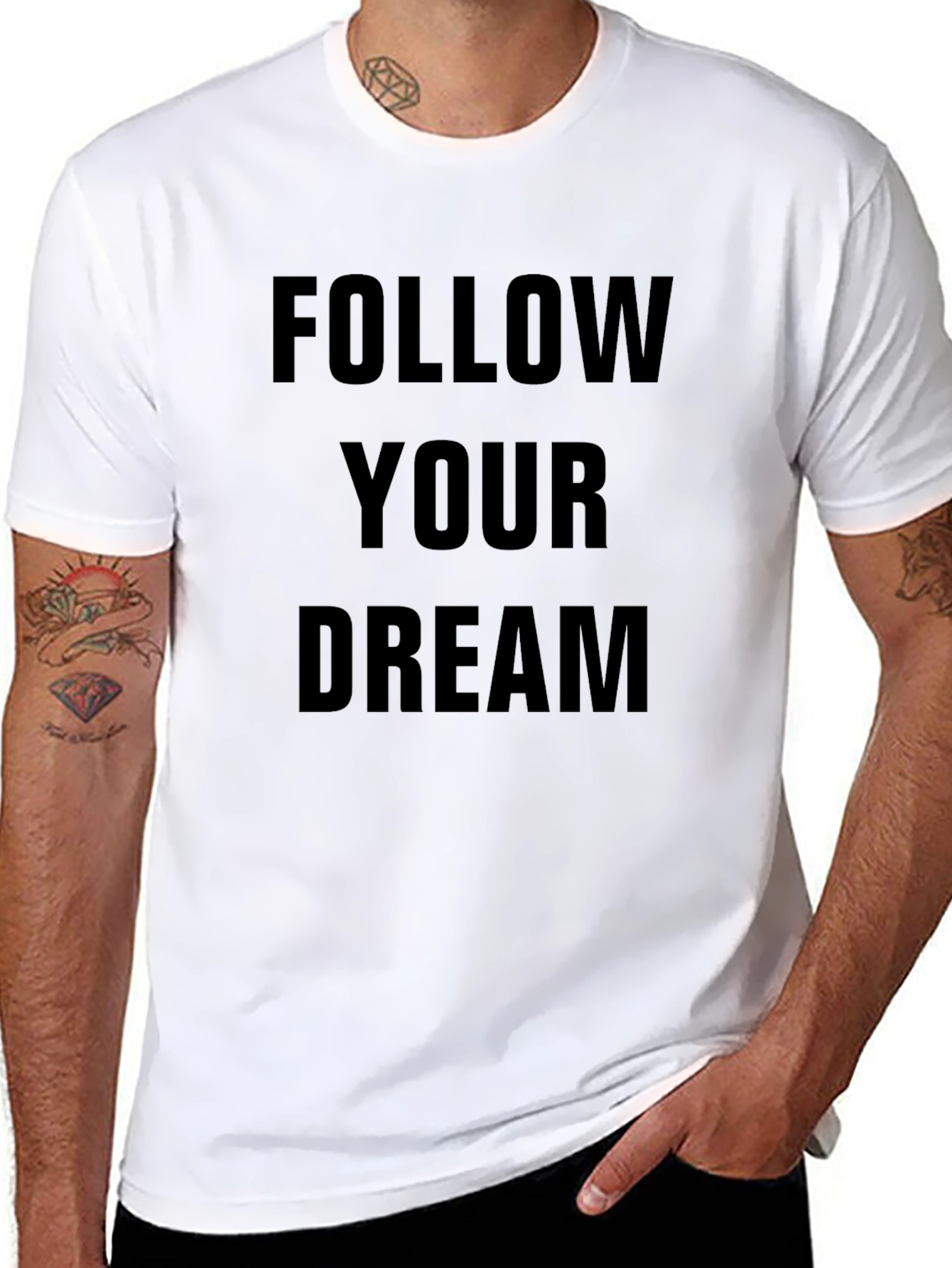 Black Follow Your Dream Black T-Shirt view 8