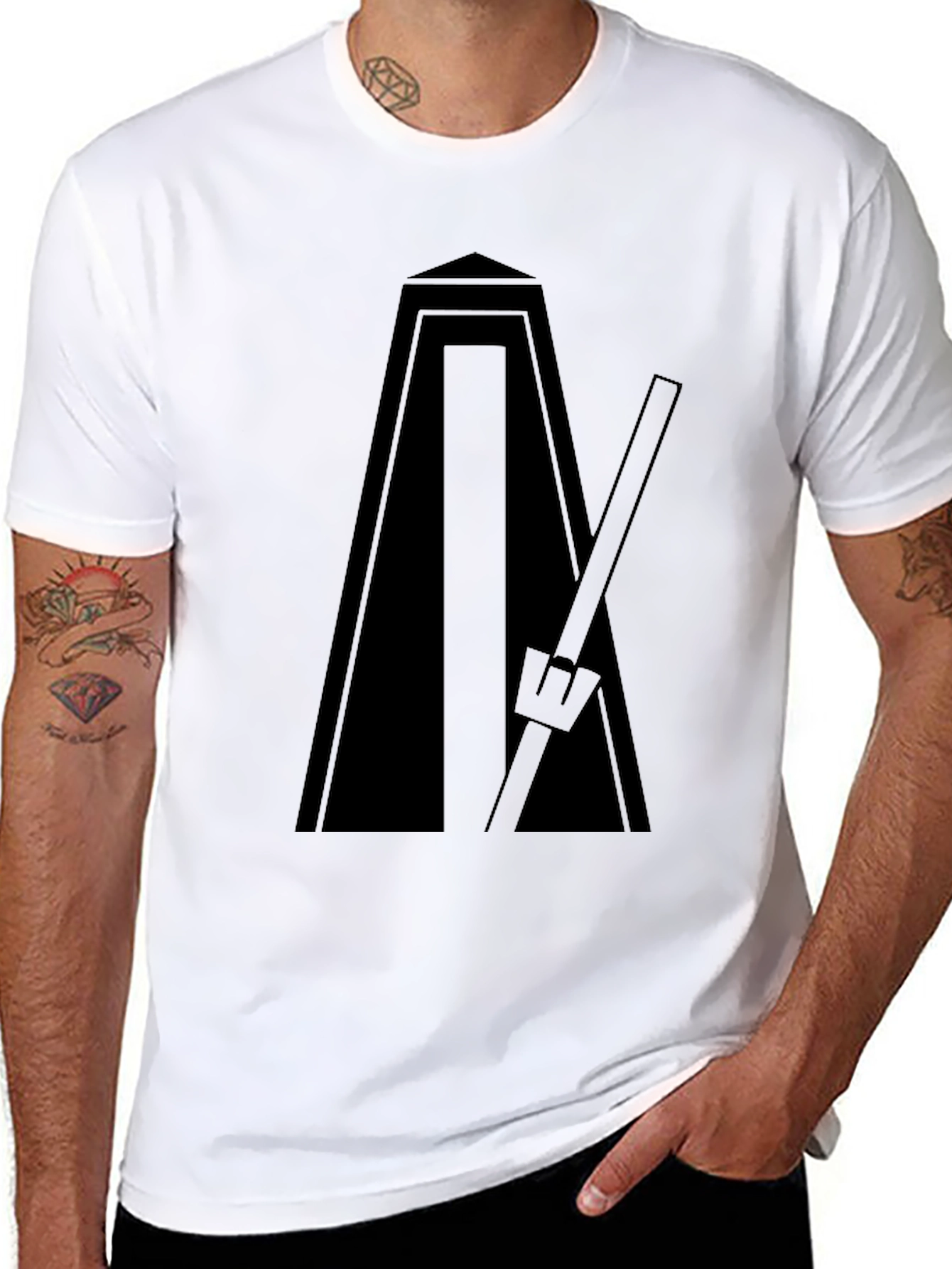 Black Metronome Graphic T-Shirt - Black view 8