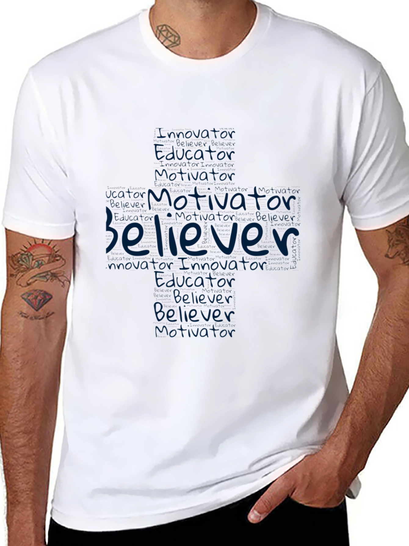 Black Motivator Believer Graphic Tee view 8
