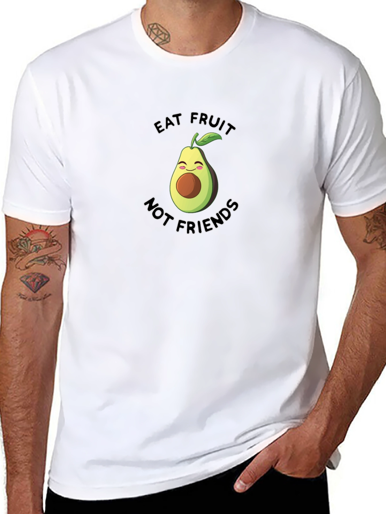 Eat Fruit Not Friends Avocado Graphic Tee - 8