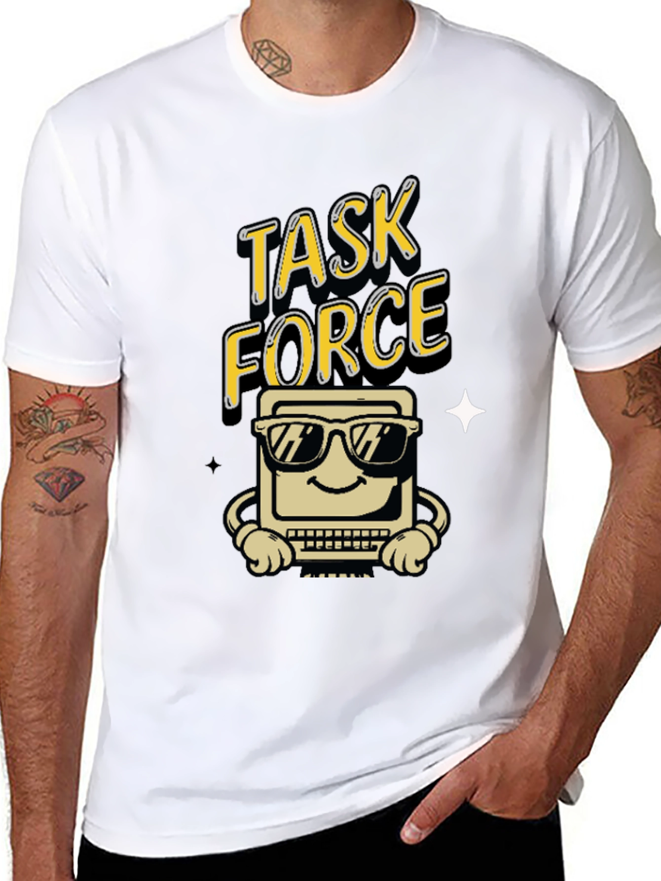 Black Task Force Computer Graphic Tee - Black view 8