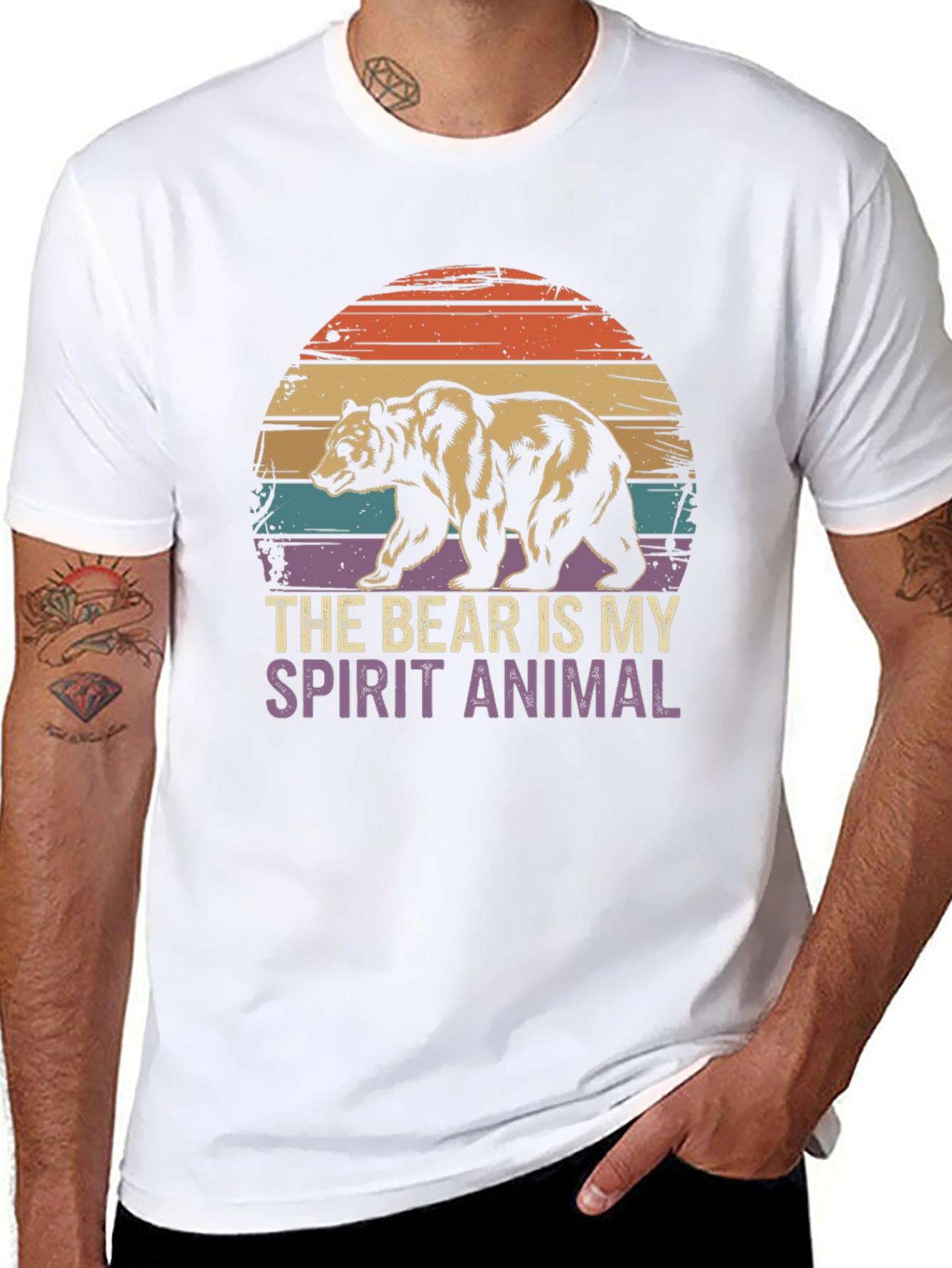 Black Bear Spirit Animal Graphic T-Shirt view 8