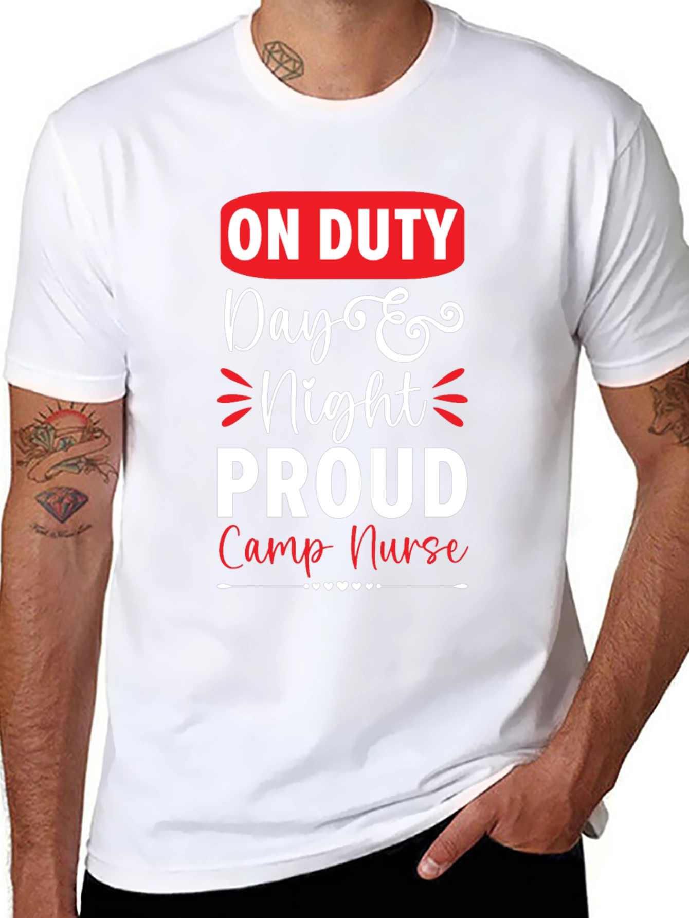 Black On Duty Camp Nurse Graphic T-Shirt view 8