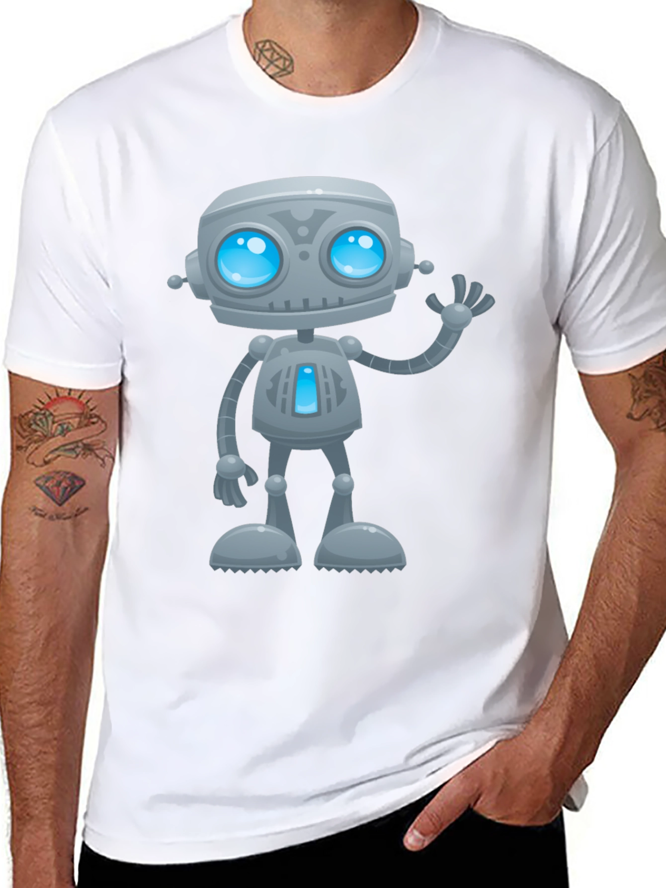 Black Robot Graphic T-Shirt view 8