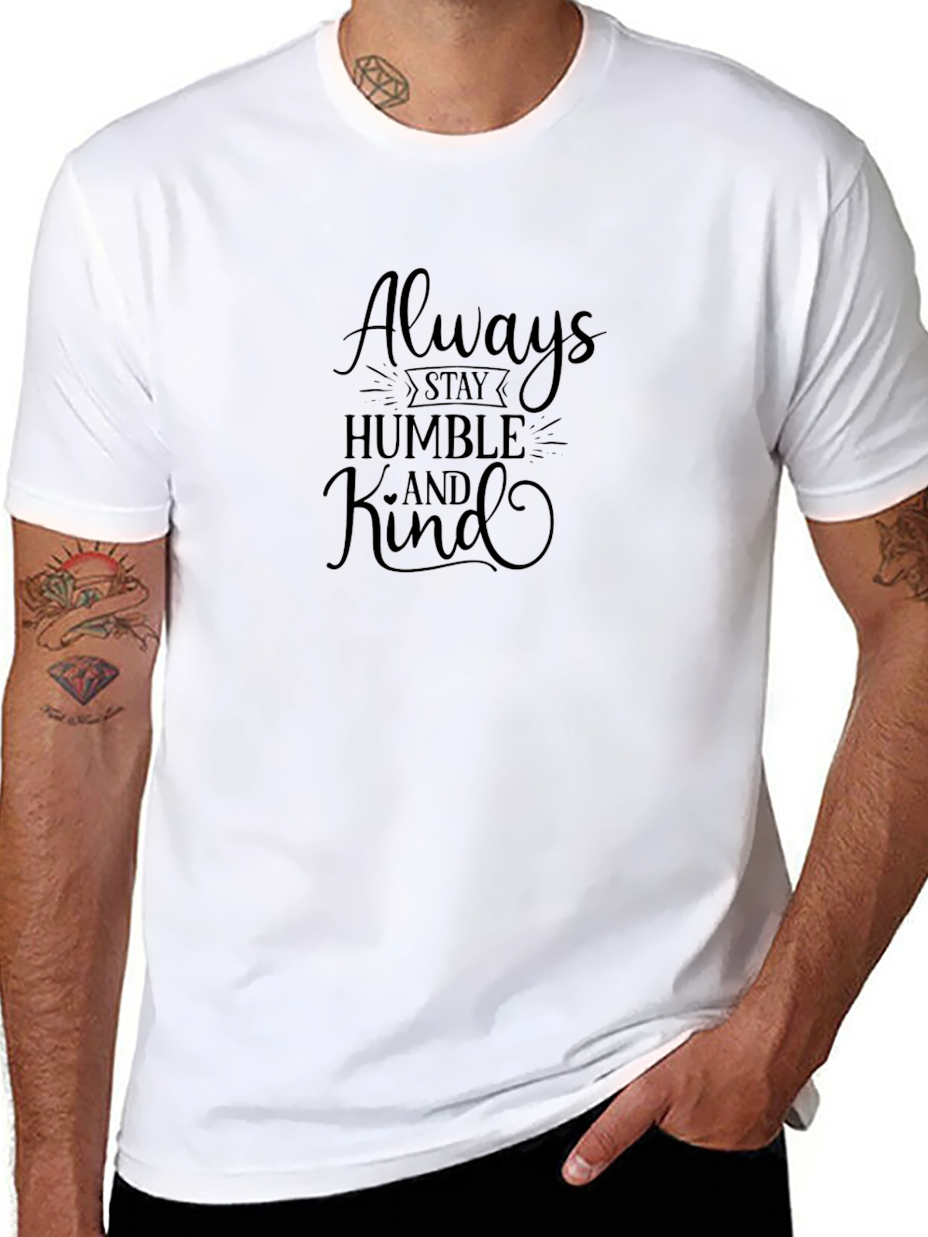 Black Always Stay Humble and Kind Black T-Shirt view 8