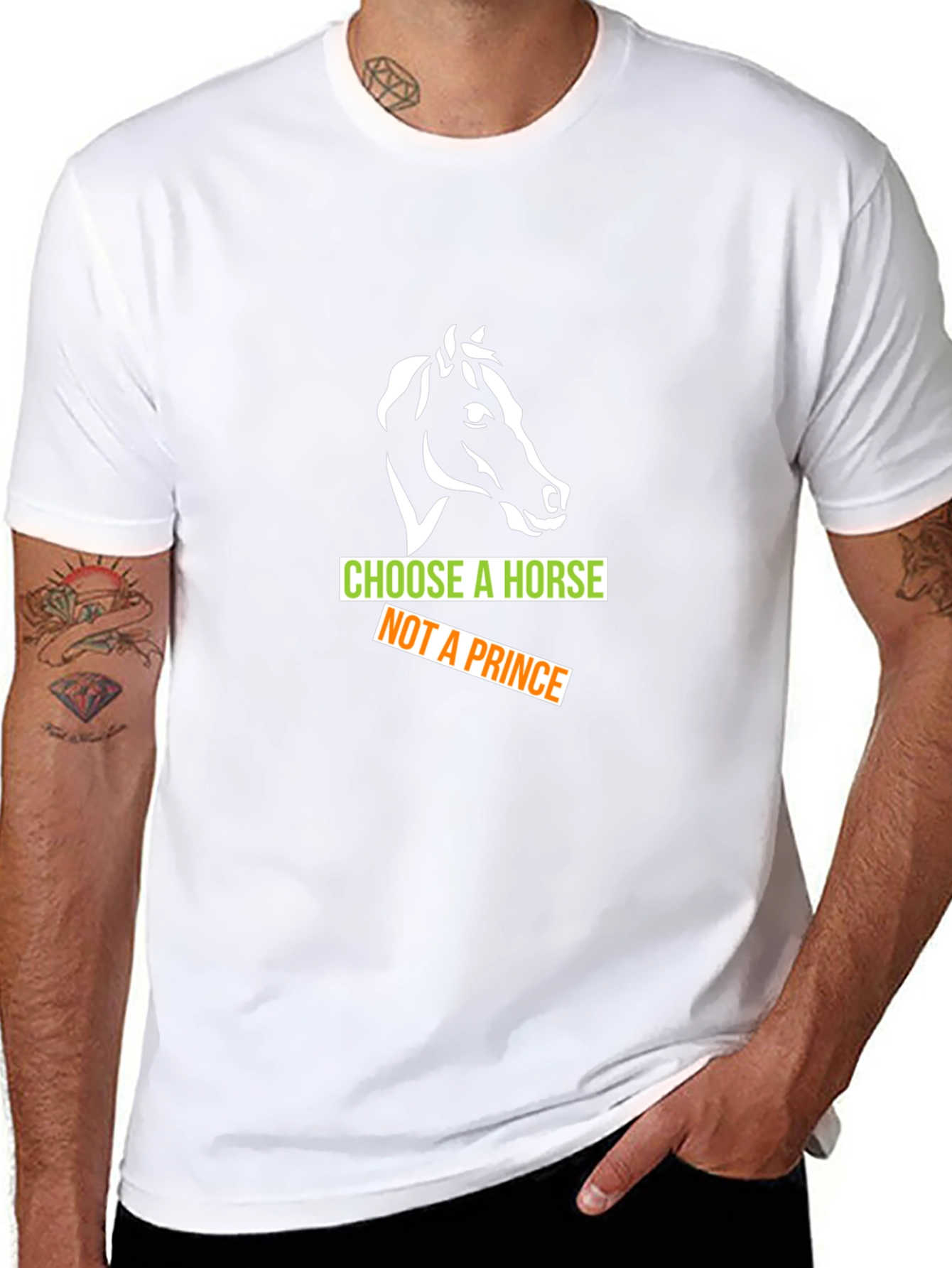 Black Choose a Horse T-Shirt view 8