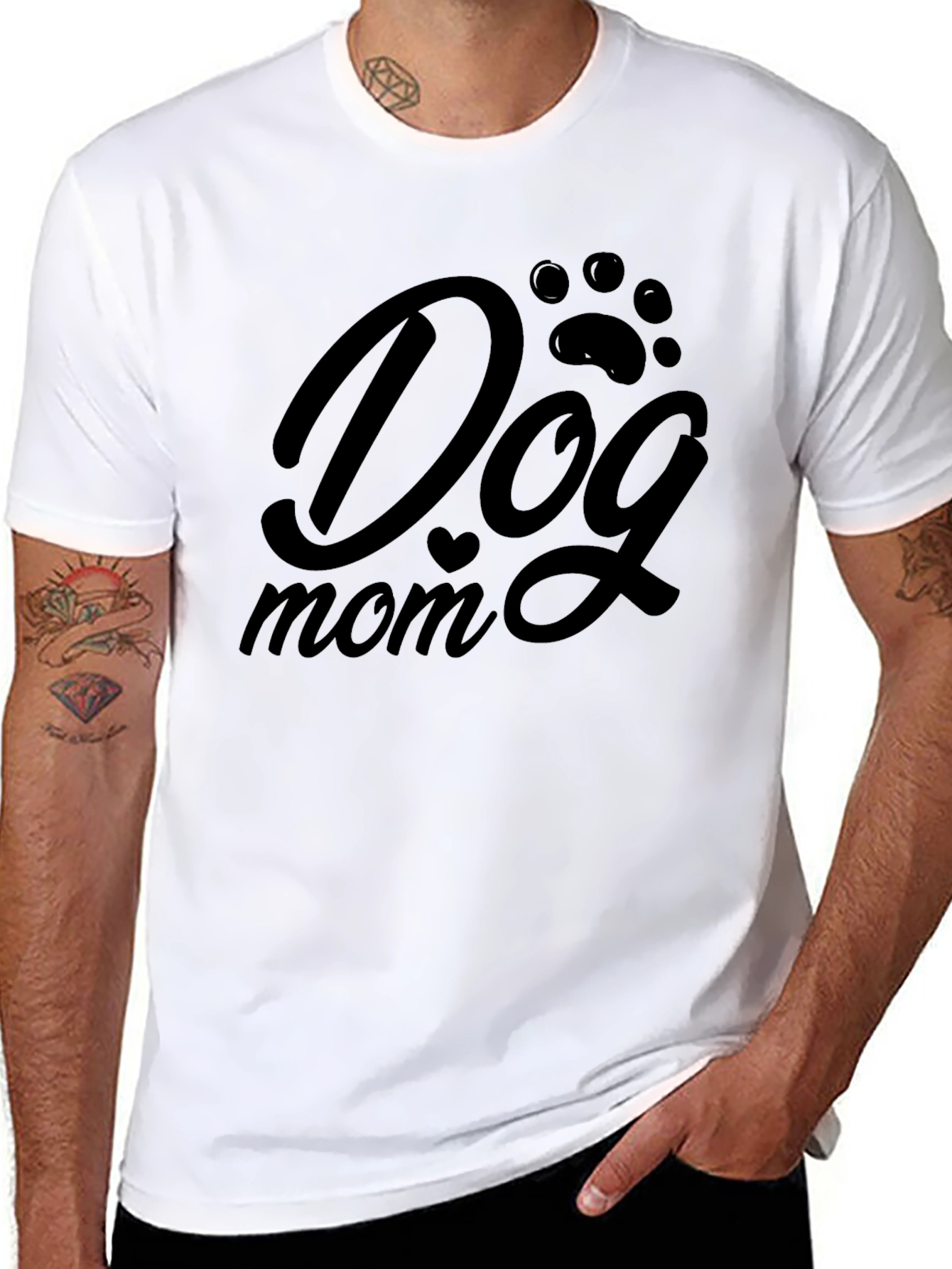Black Dog Mom Black Graphic Tee view 8