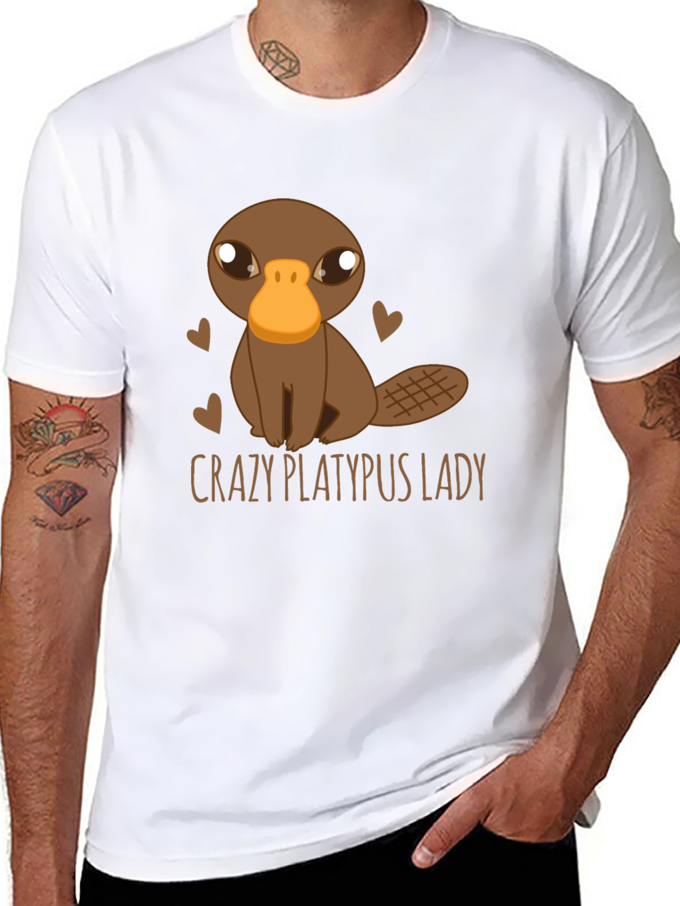 Black Crazy Platypus Lady Graphic Tee view 8