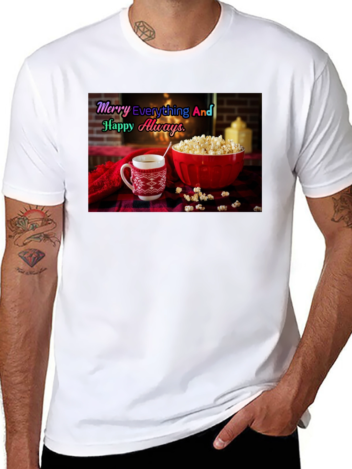 Black Cozy Holiday T-Shirt - Merry Everything view 8