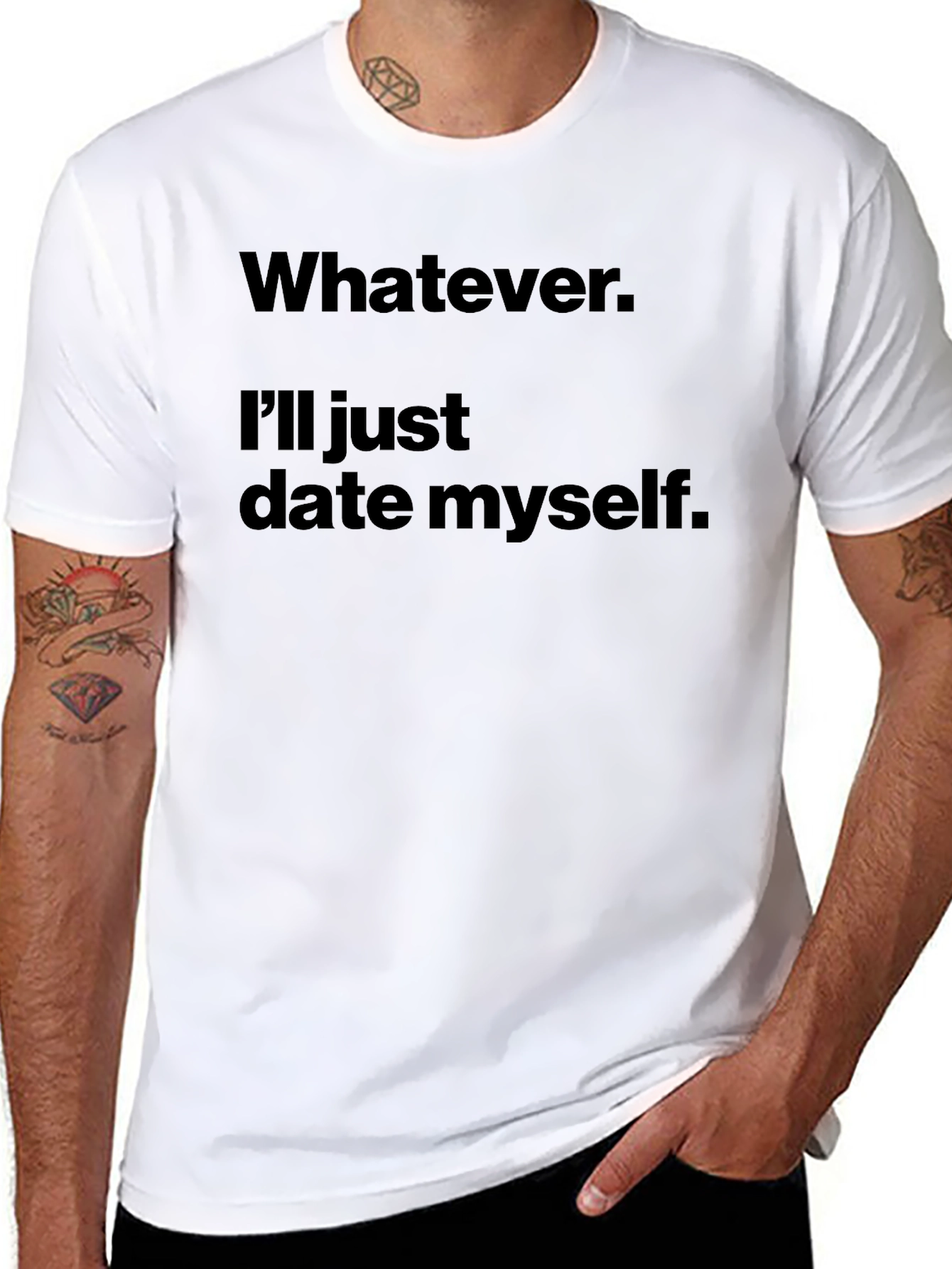 Black Whatever. I'll Just Date Myself. T-Shirt view 8