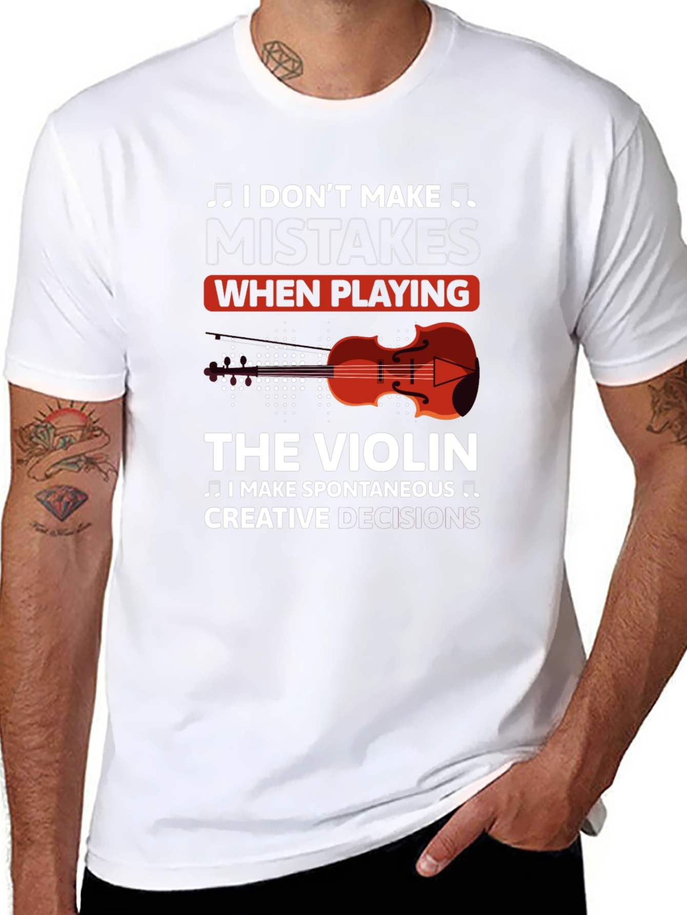 Black Violin Player T-Shirt - I Don't Make Mistakes view 8