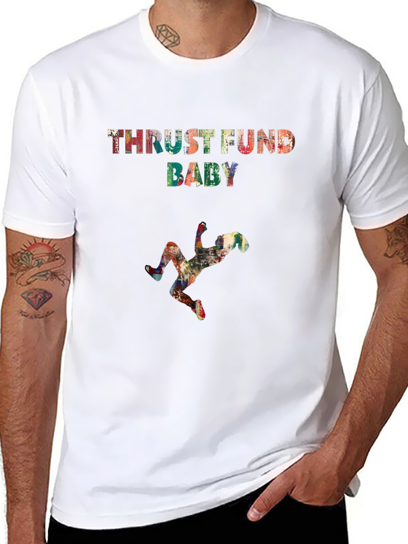 Black Thrust Fund Baby Tee - Street Style Graphic T-Shirt view 8