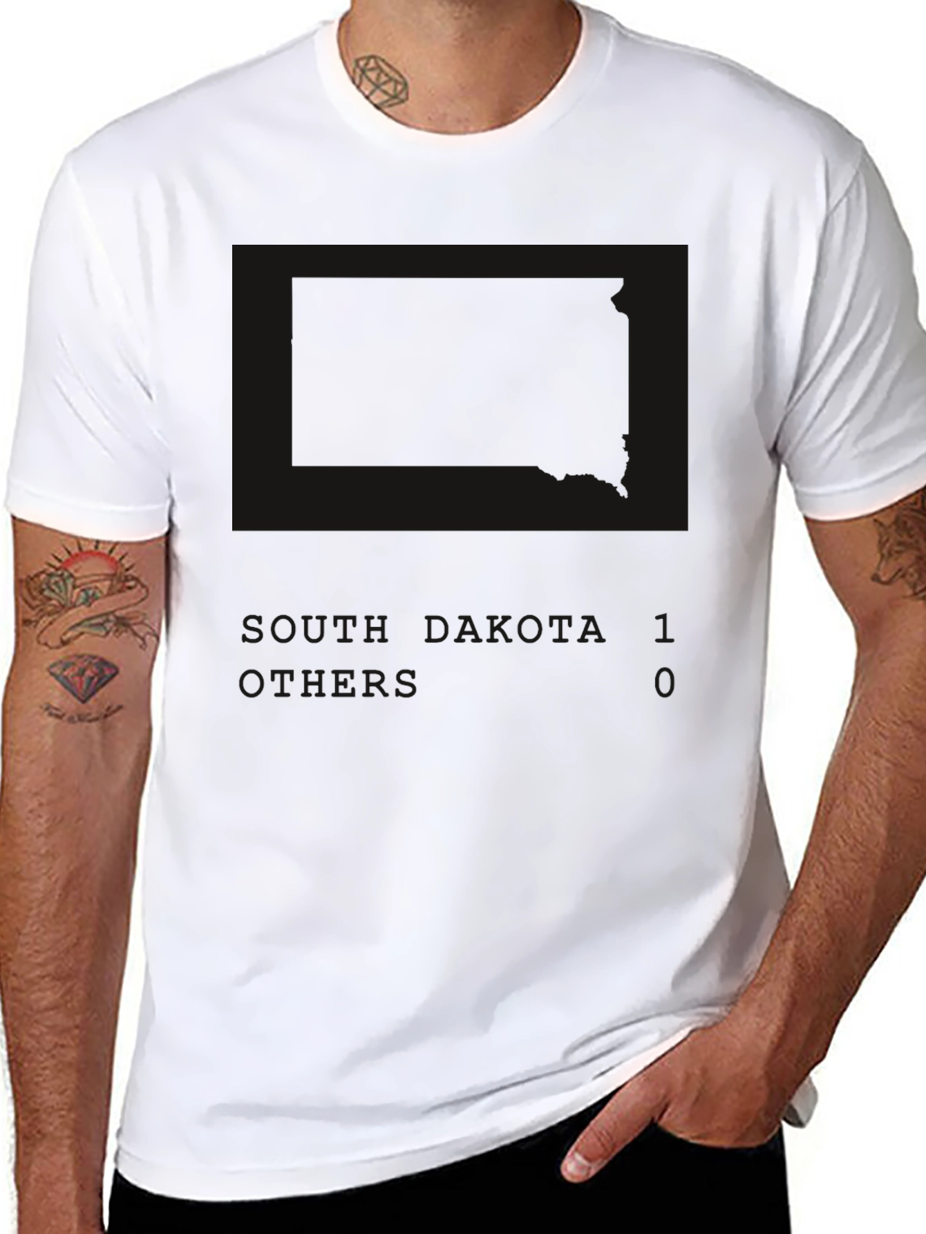 Black Men's Black Graphic Tee - Dakota State Pride view 8