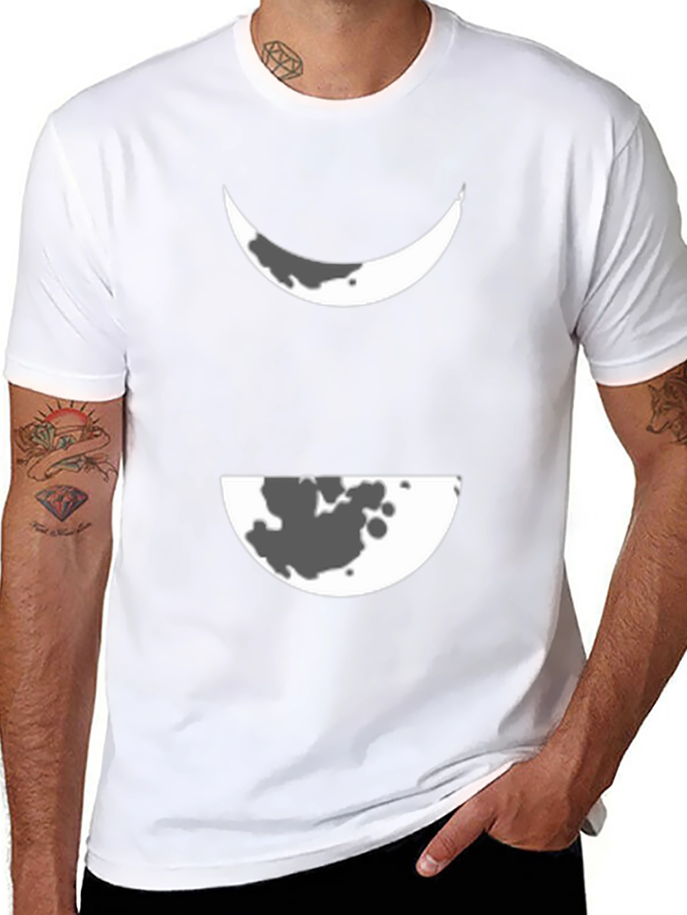 Black Lunar Phase Graphic Tee - Modern Black T-Shirt view 8