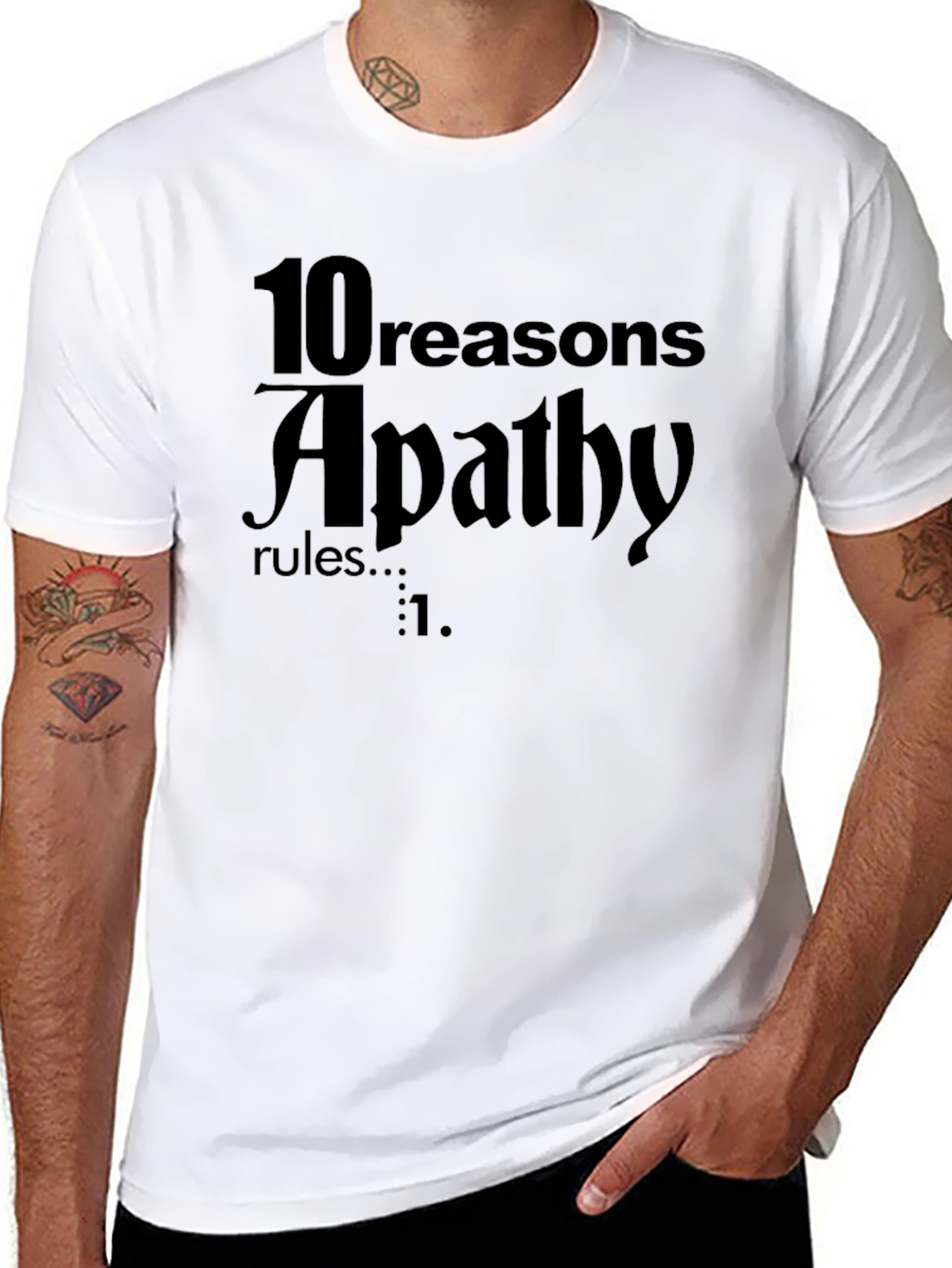 Black Apathy Rules Graphic Tee - Dark Humor T-Shirt view 8