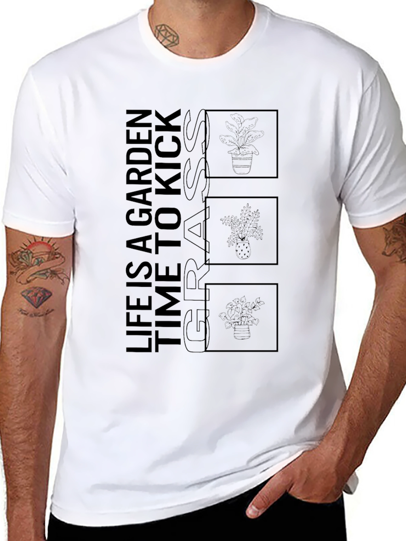 Black Life Is A Garden Black Graphic Tee view 8