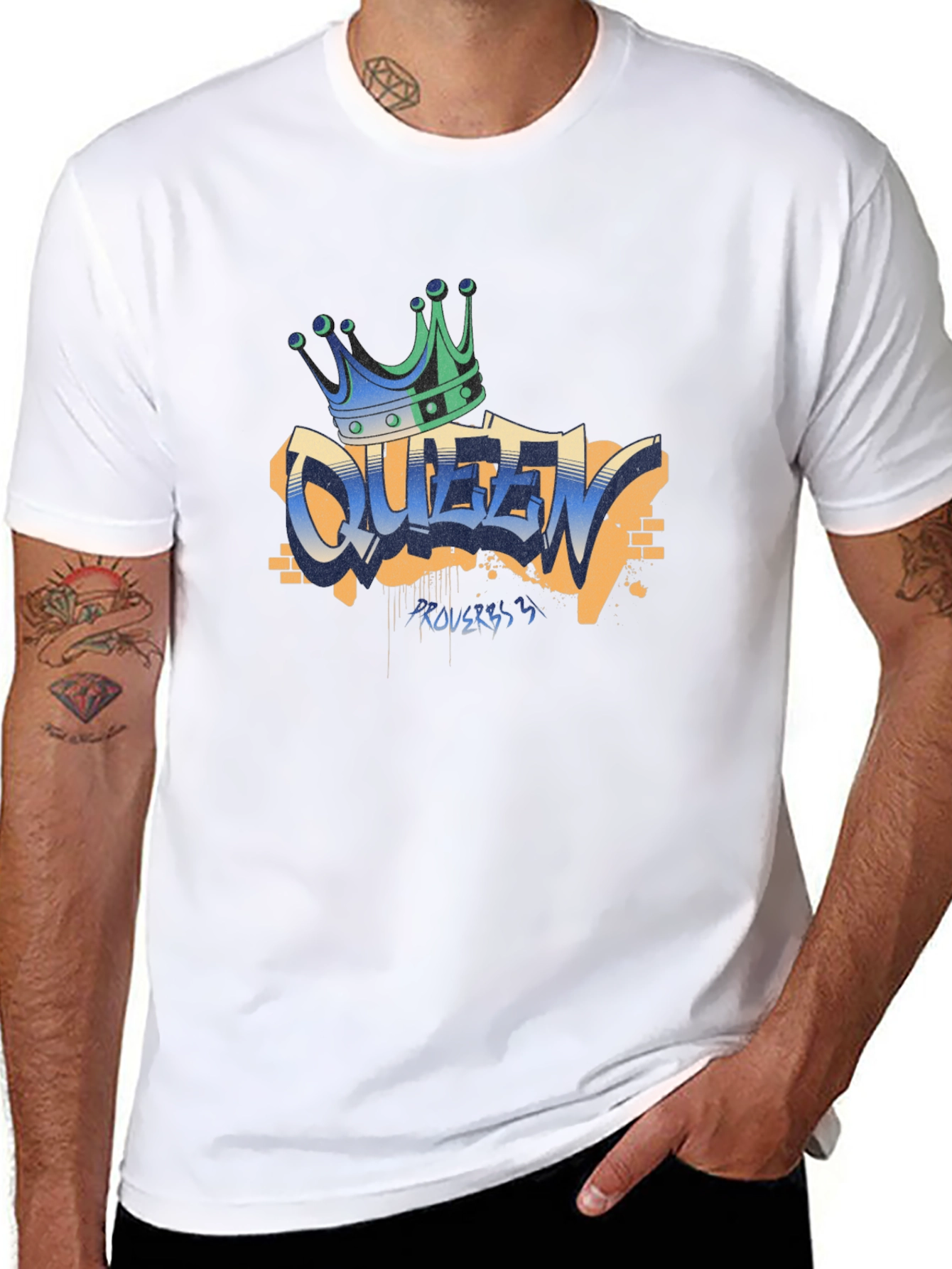 Black Queen Graffiti T-Shirt - Crown Graphic Tee view 8