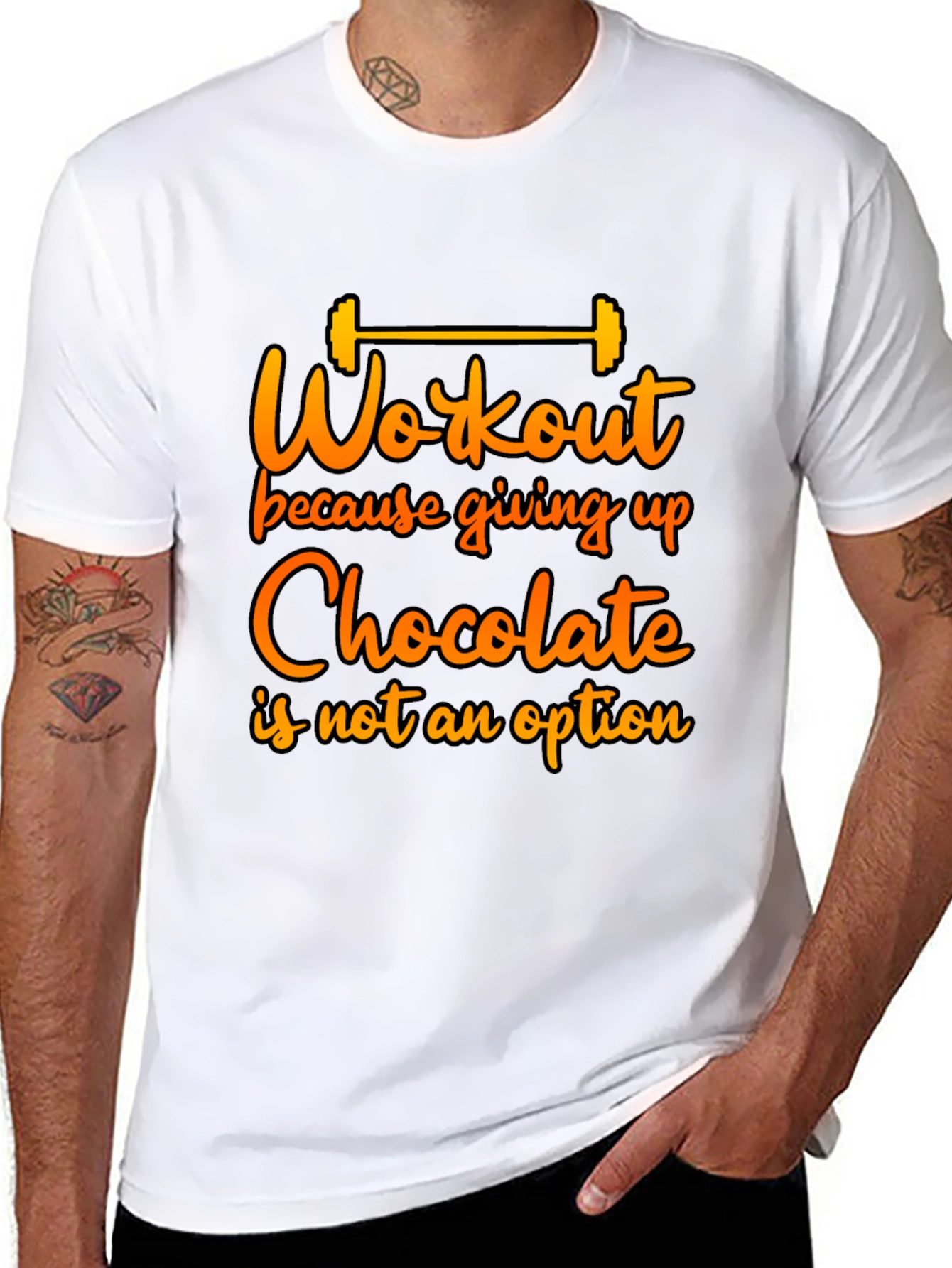 Black Workout For Chocolate Graphic Tee - Funny Fitness Shirt view 8