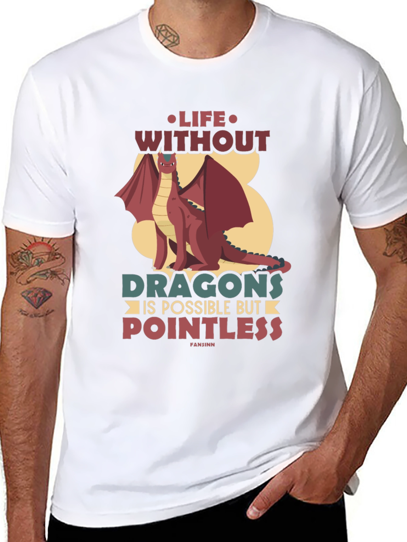 Black Life Without Dragons T-Shirt - Pointless Tee view 8