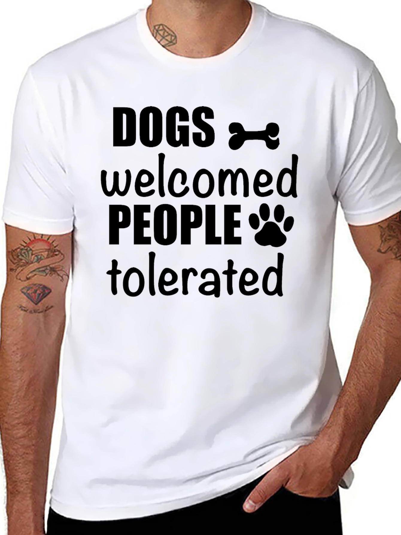 Black Dogs Welcomed, People Tolerated Graphic T-Shirt view 8