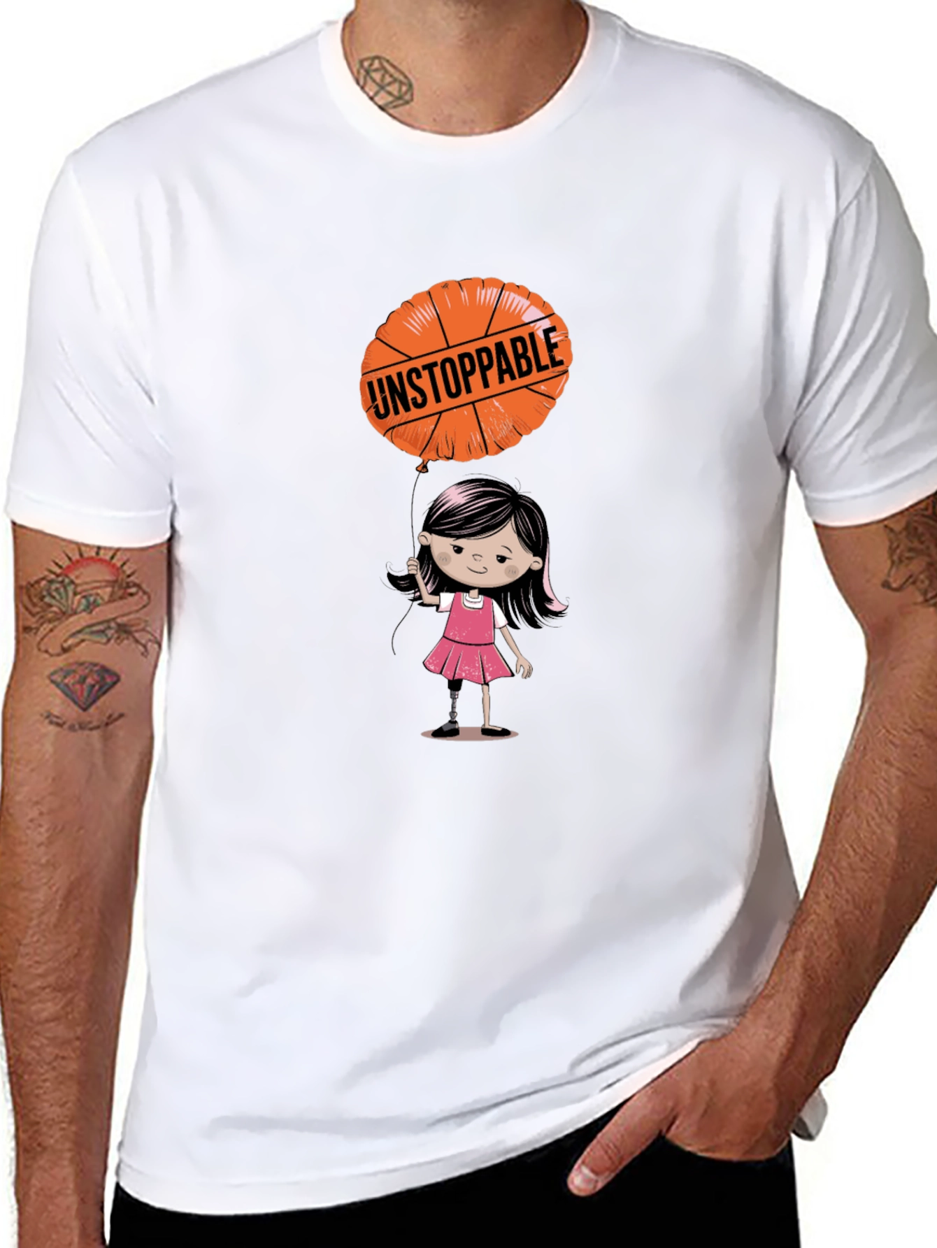 Black Unstoppable Girl's Graphic Tee view 8