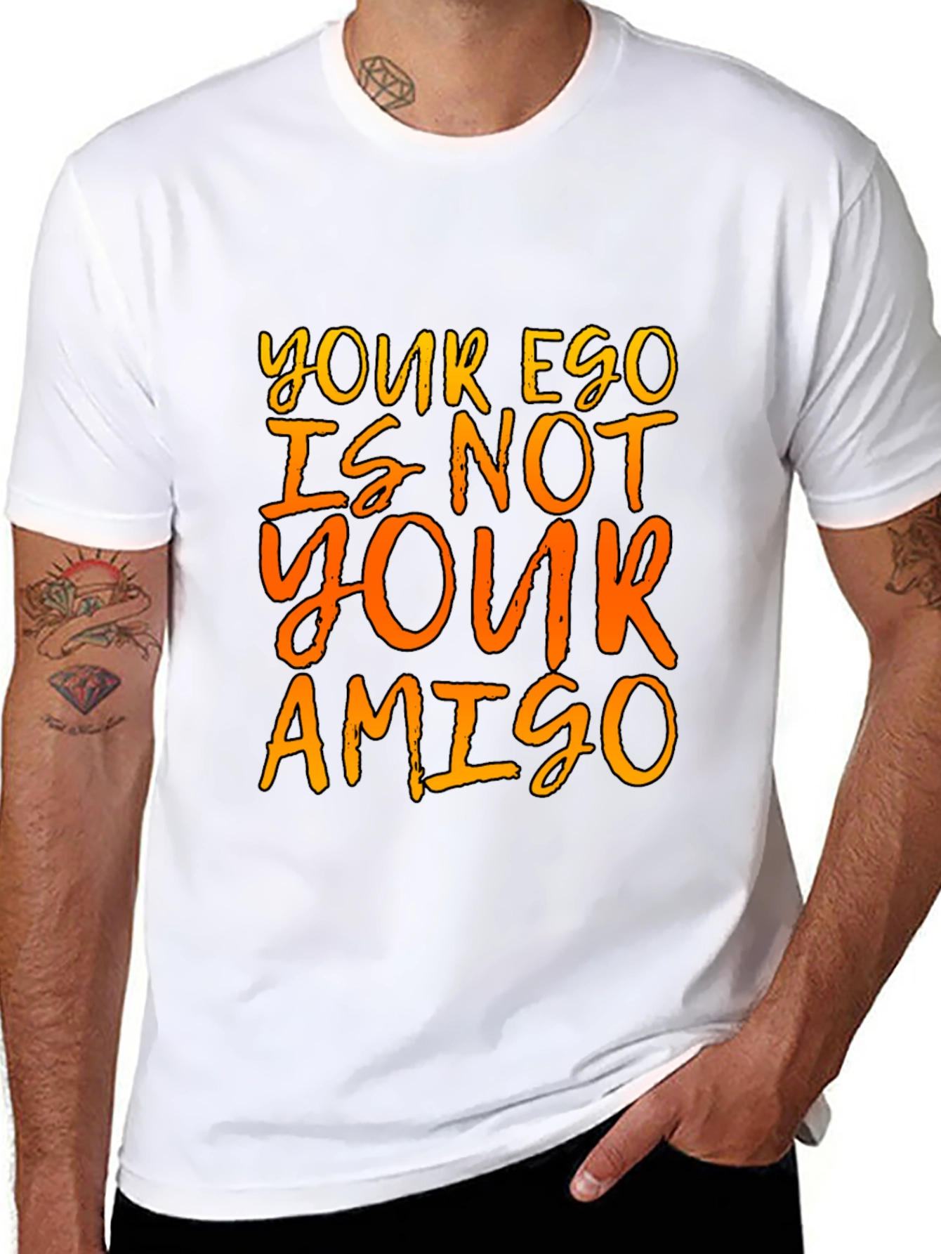 Black Ego Amigo Graphic Tee - Black Cotton T-Shirt view 8