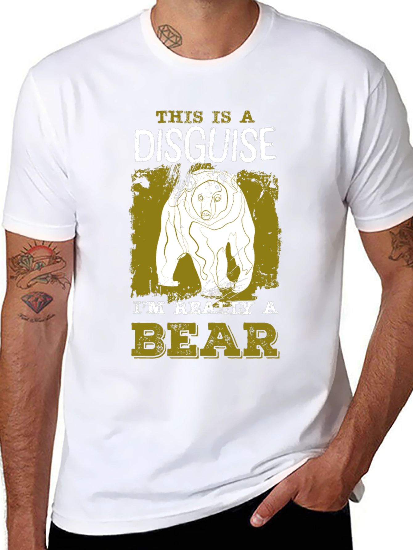 Black Bear Disguise T-Shirt - Funny Animal Tee view 8