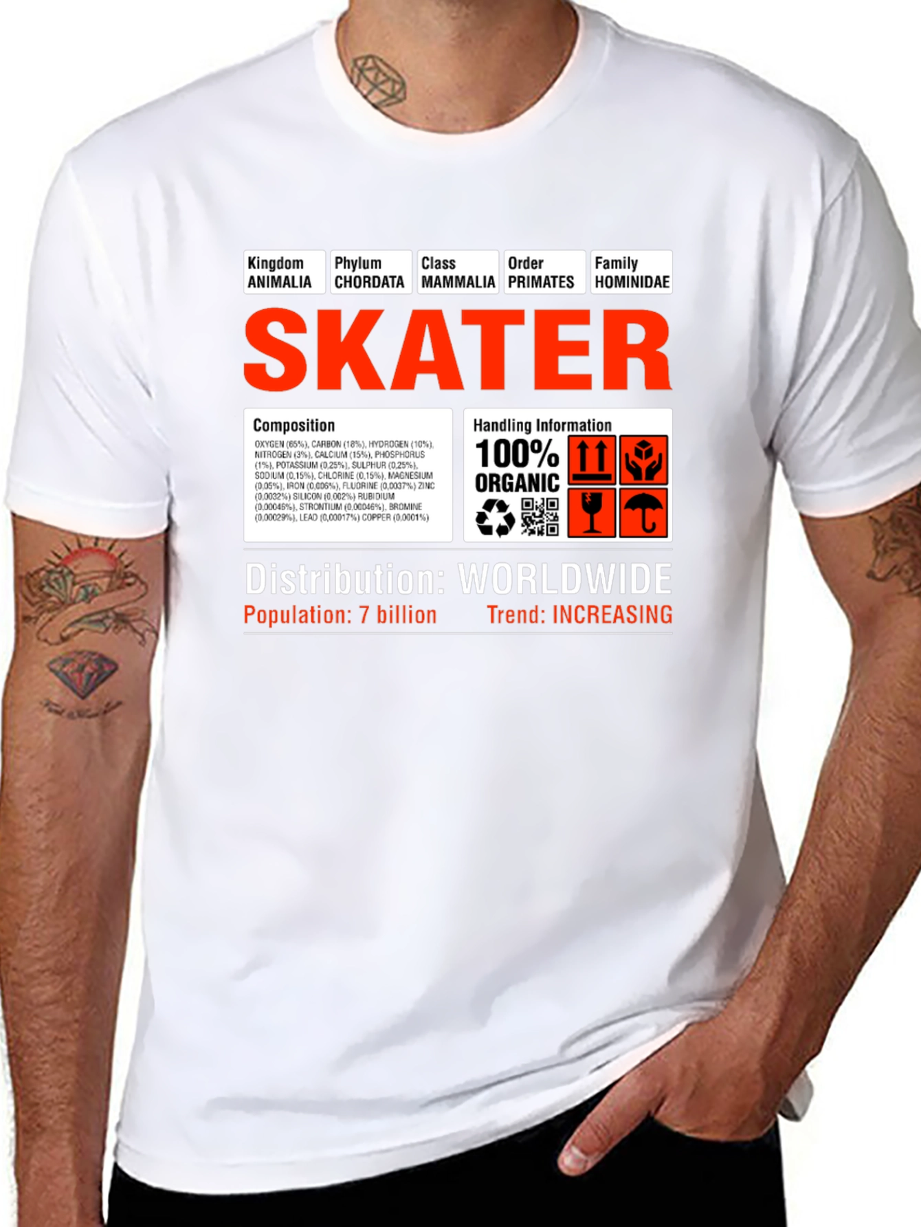 Black Skater Graphic T-Shirt - Organic Composition Design view 8